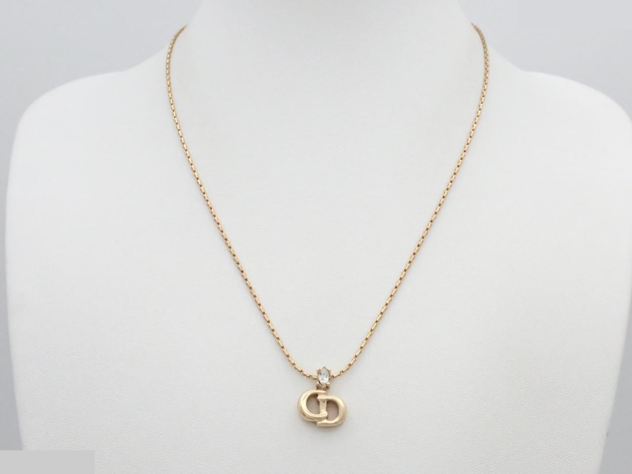 Gold necklace with stone, neck circumference approximately 45cm — view 3