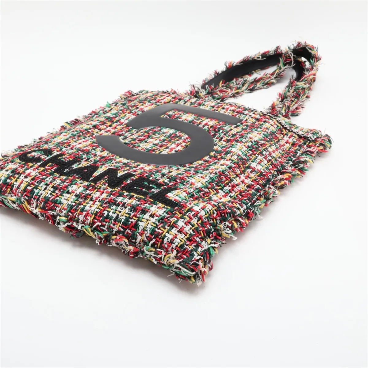 No. 5 Tweed x Leather Tote Bag, Multicolor, Silver Hardware, 23772649, Serial Number 23 — view 3