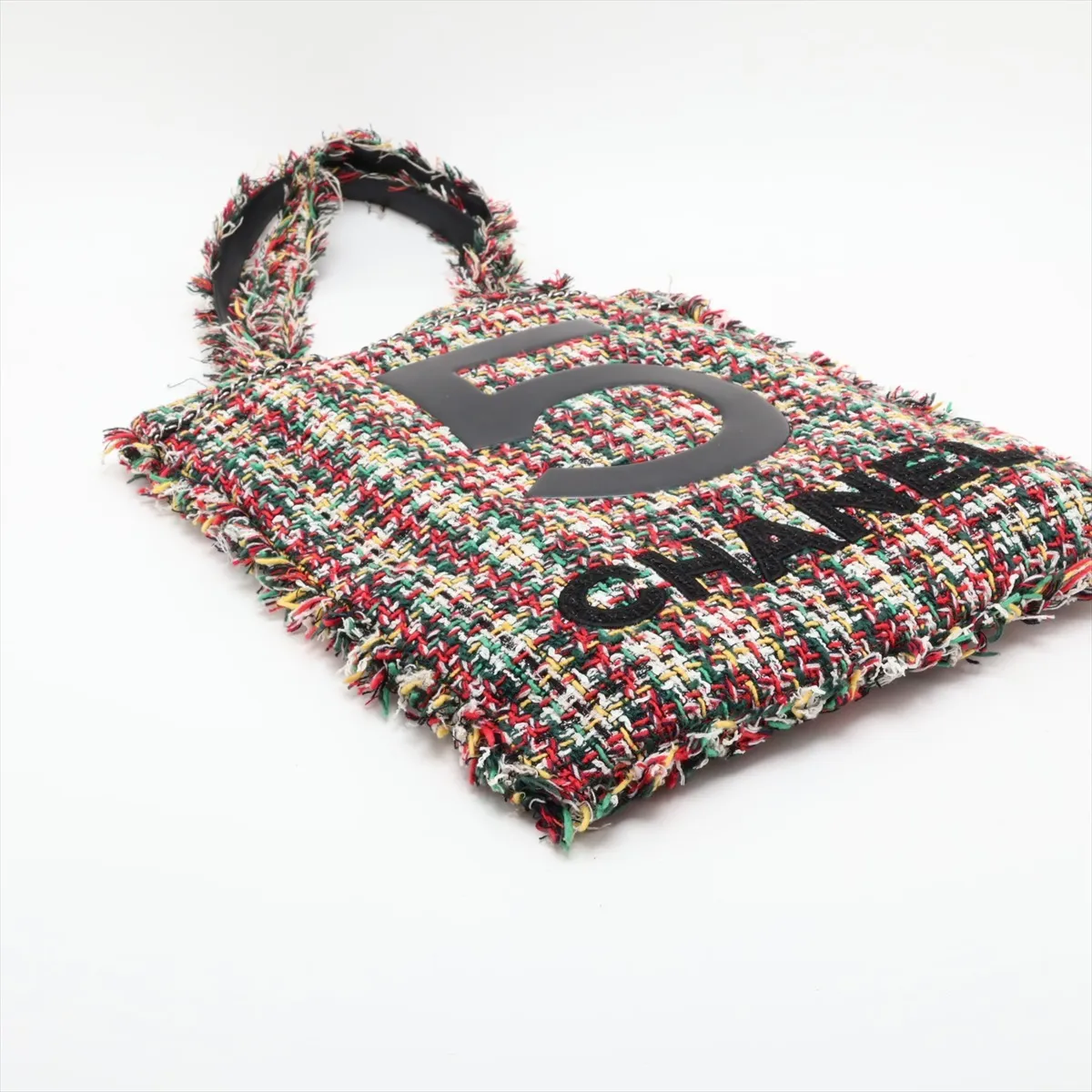 No. 5 Tweed x Leather Tote Bag, Multicolor, Silver Hardware, 23772649, Serial Number 23 — view 4