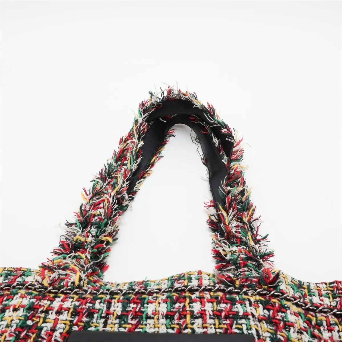 No. 5 Tweed x Leather Tote Bag, Multicolor, Silver Hardware, 23772649, Serial Number 23 — view 6
