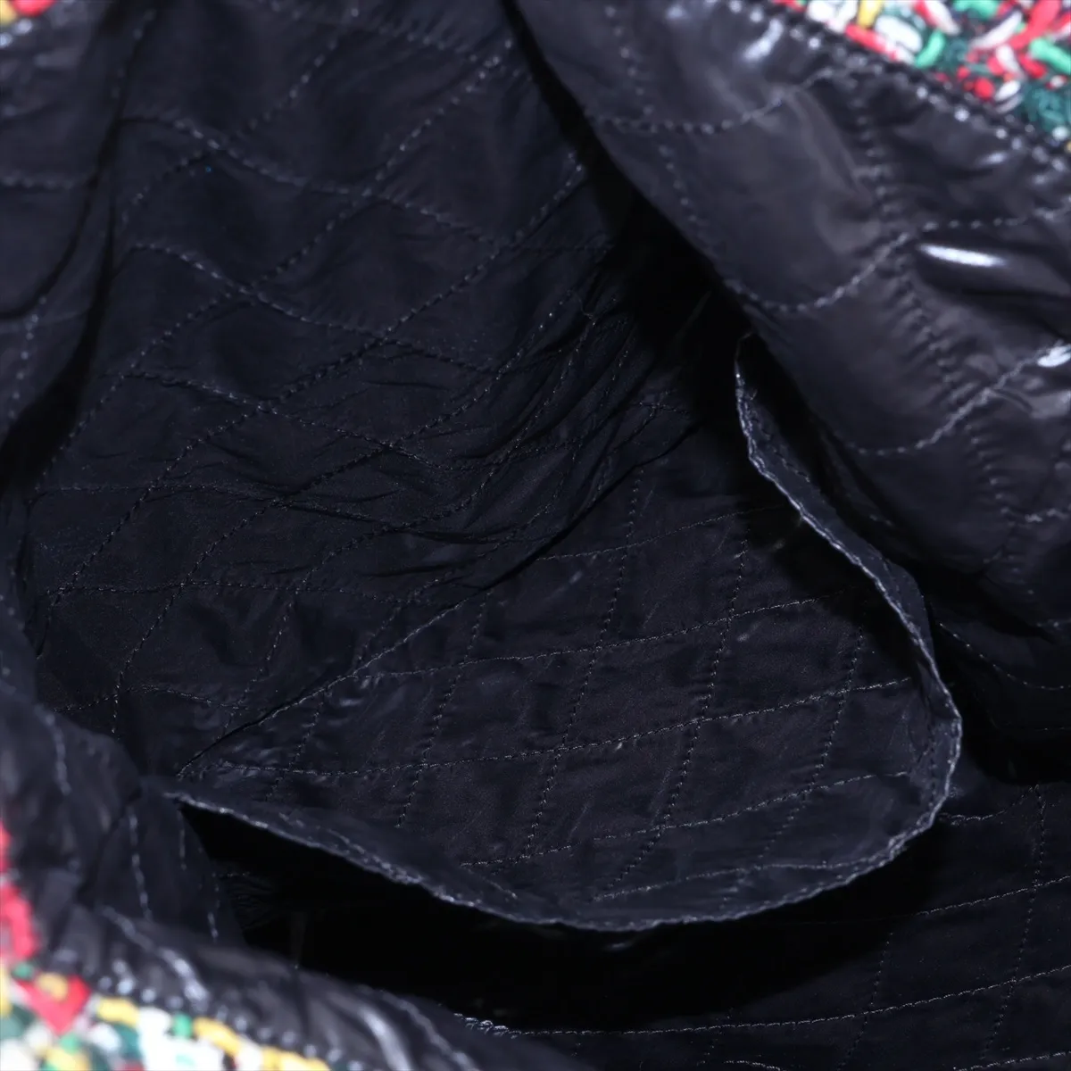 No. 5 Tweed x Leather Tote Bag, Multicolor, Silver Hardware, 23772649, Serial Number 23 — view 8