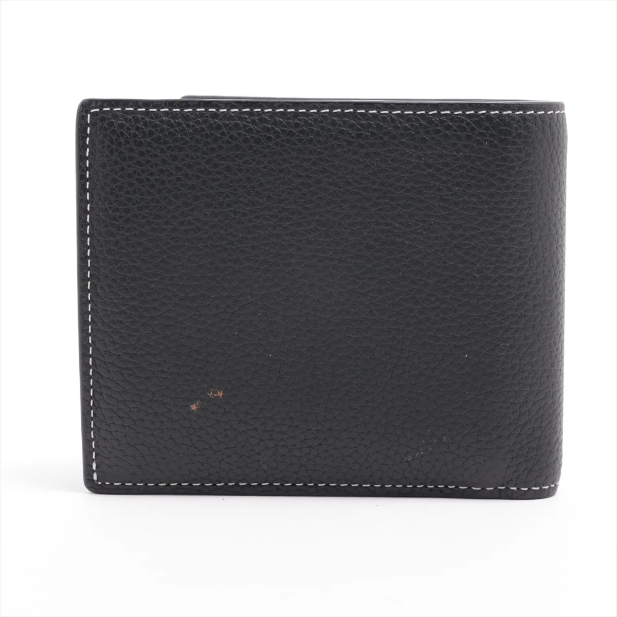 Saddle Leather Compact Wallet, Black — view 2