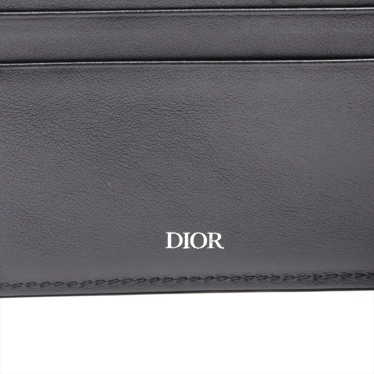 Saddle Leather Compact Wallet, Black — view 8