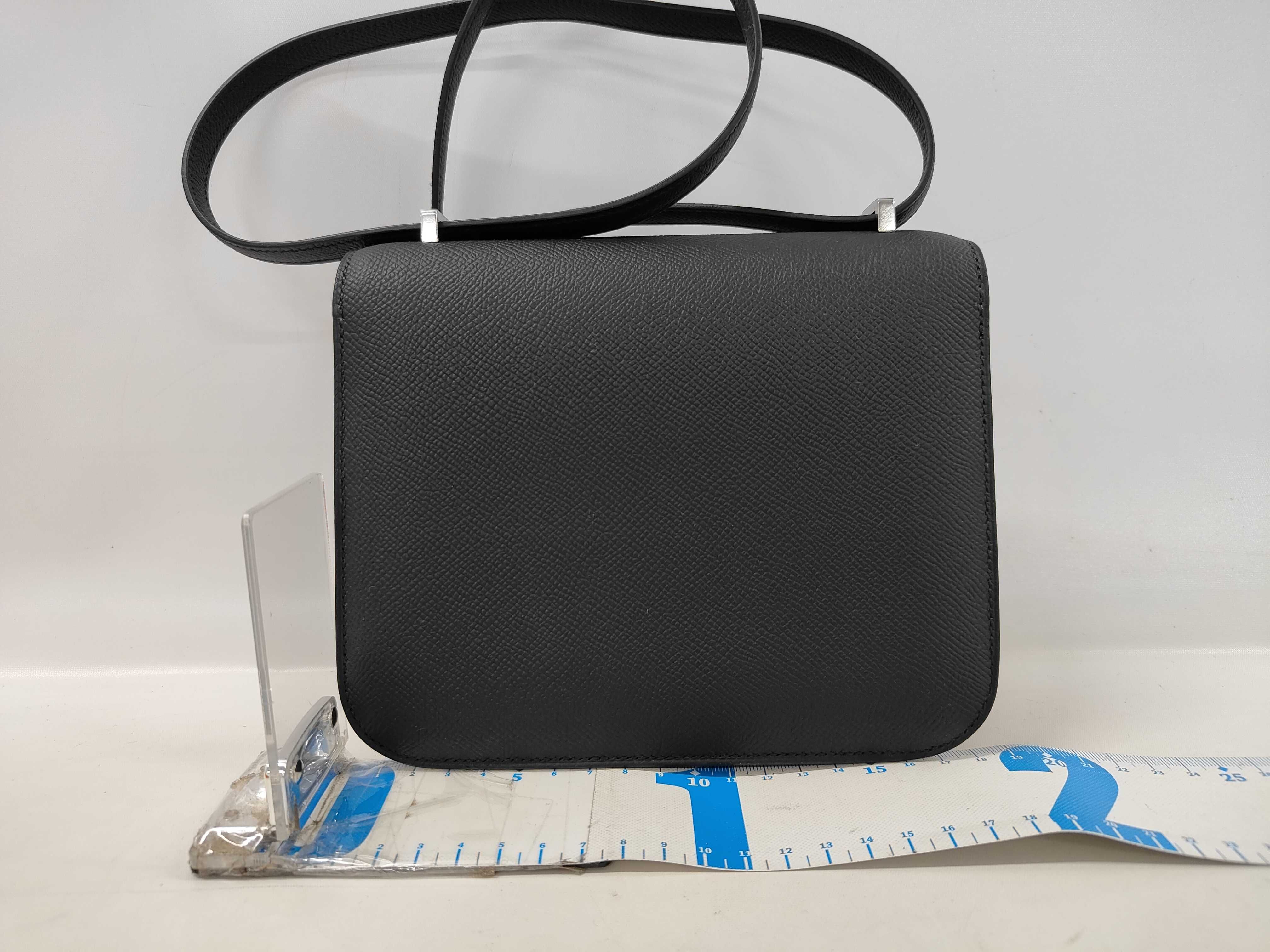 Constance Mini Epsom Black Shoulder Bag with Silver Hardware (G Stamp) — view 2