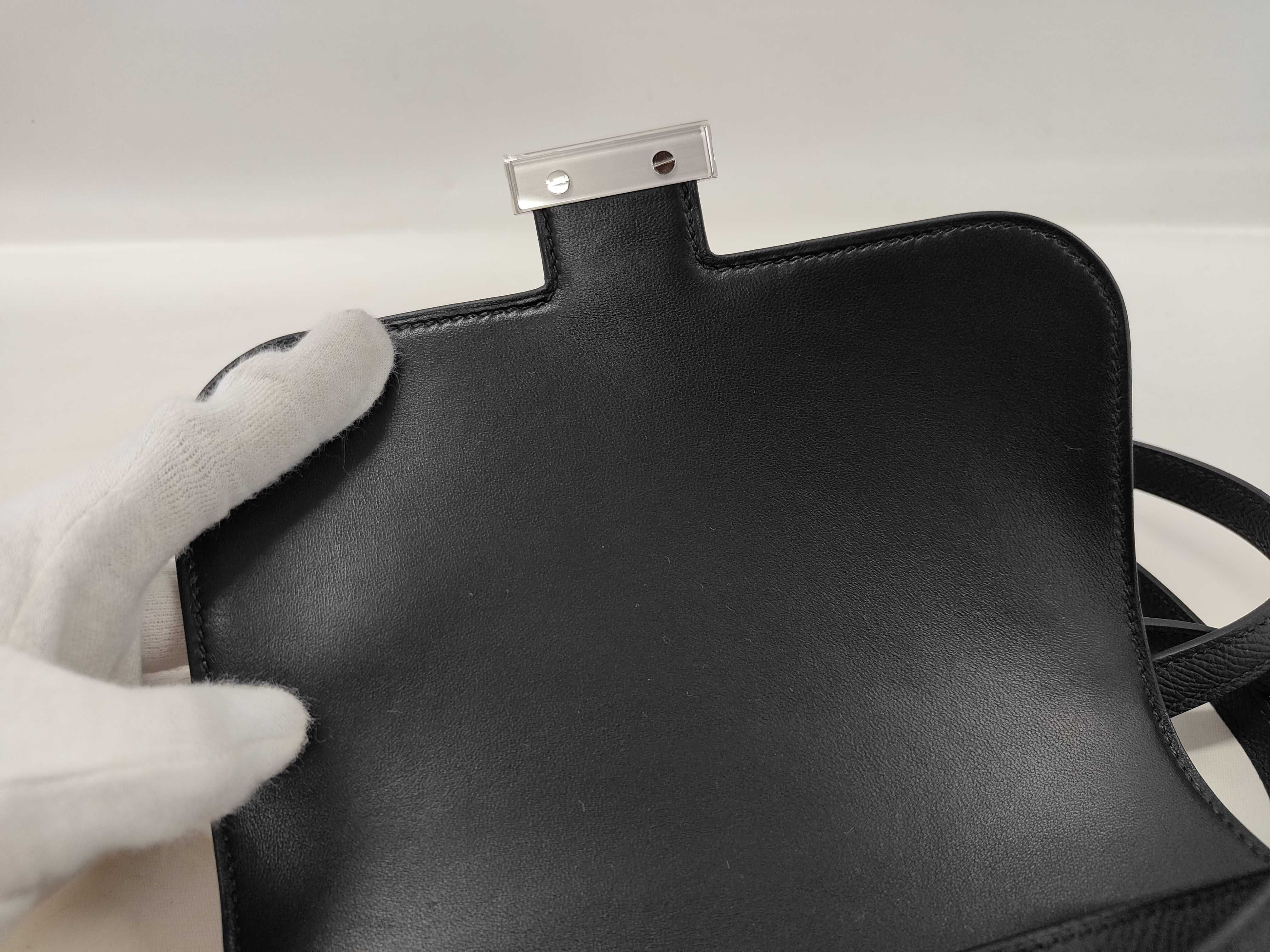 Constance Mini Epsom Black Shoulder Bag with Silver Hardware (G Stamp) — view 6