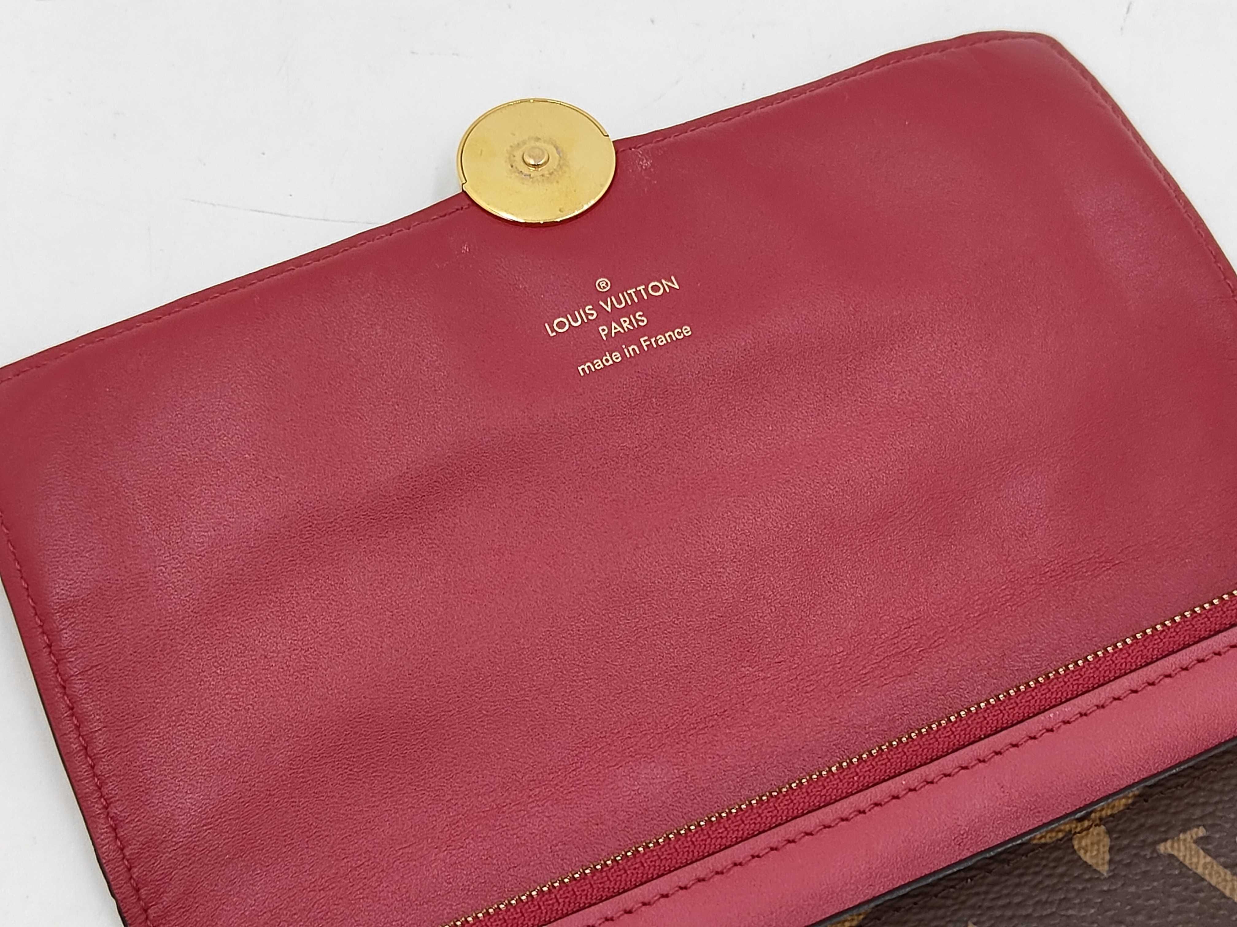 Monogram Louis Vuitton Monogram Portefeuille Flore Chain Fuchsia SN0159 Shoulder Bag — view 10