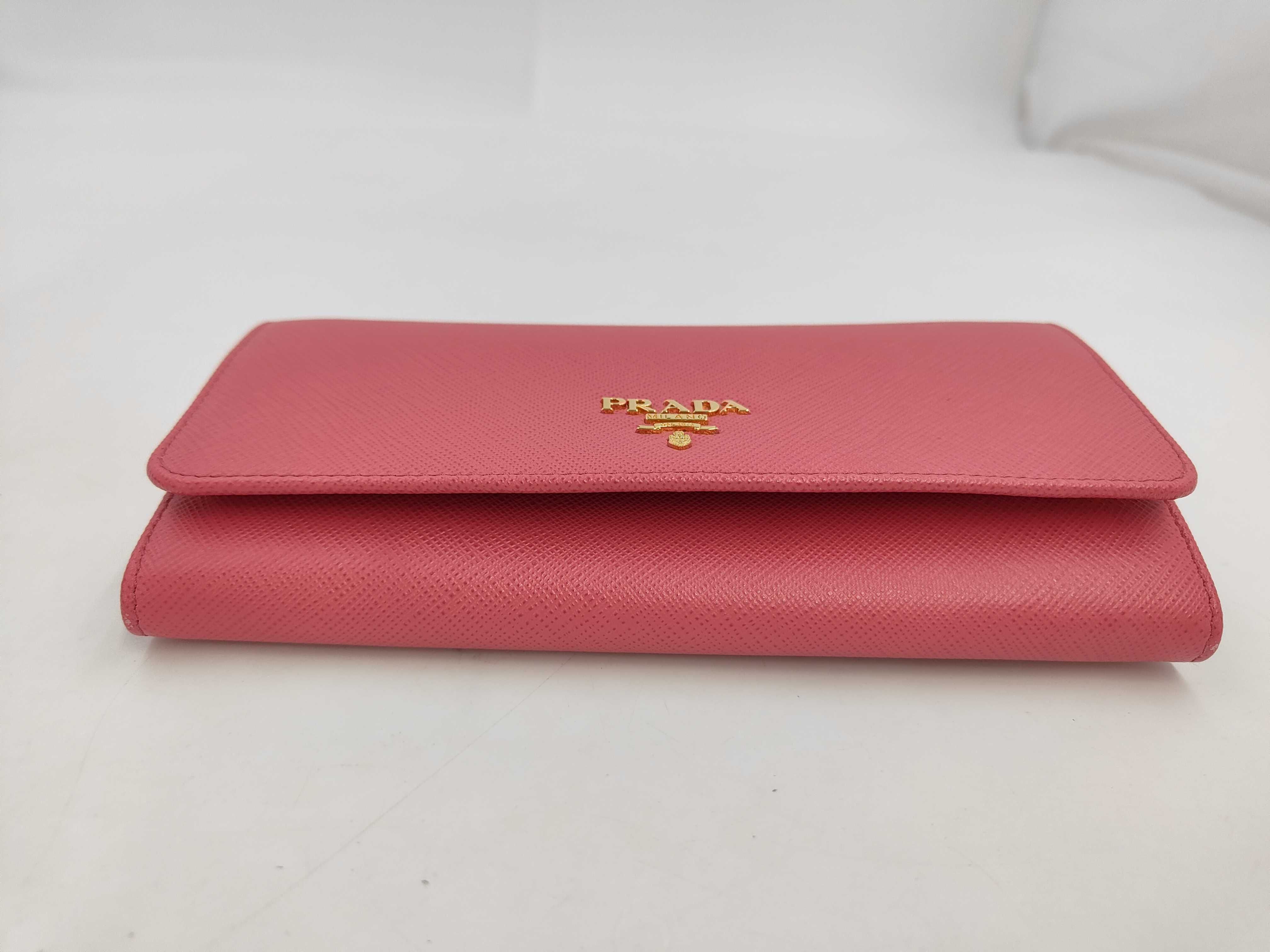Saffiano Leather Long Wallet Pink — view 3