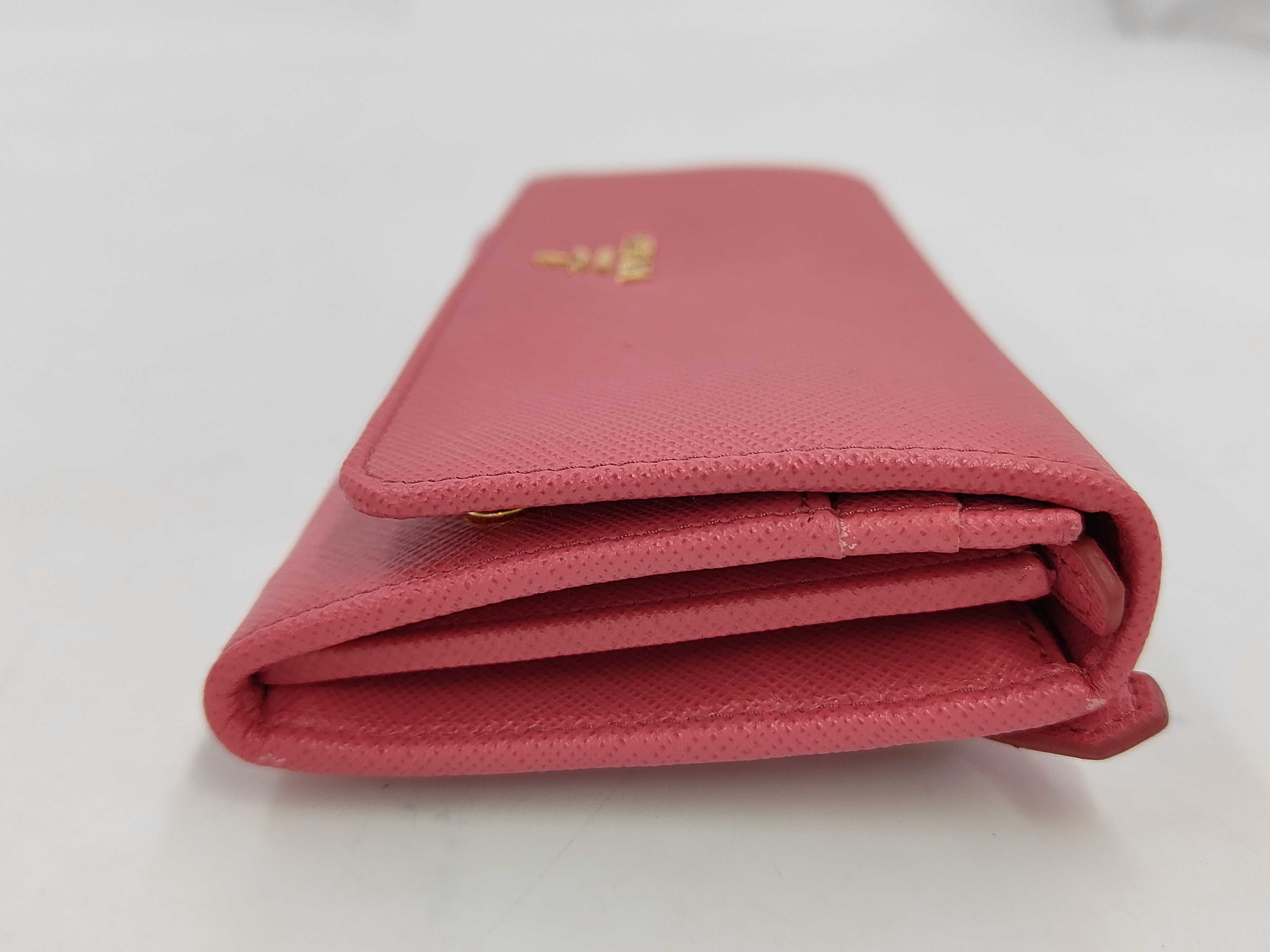 Saffiano Leather Long Wallet Pink — view 4