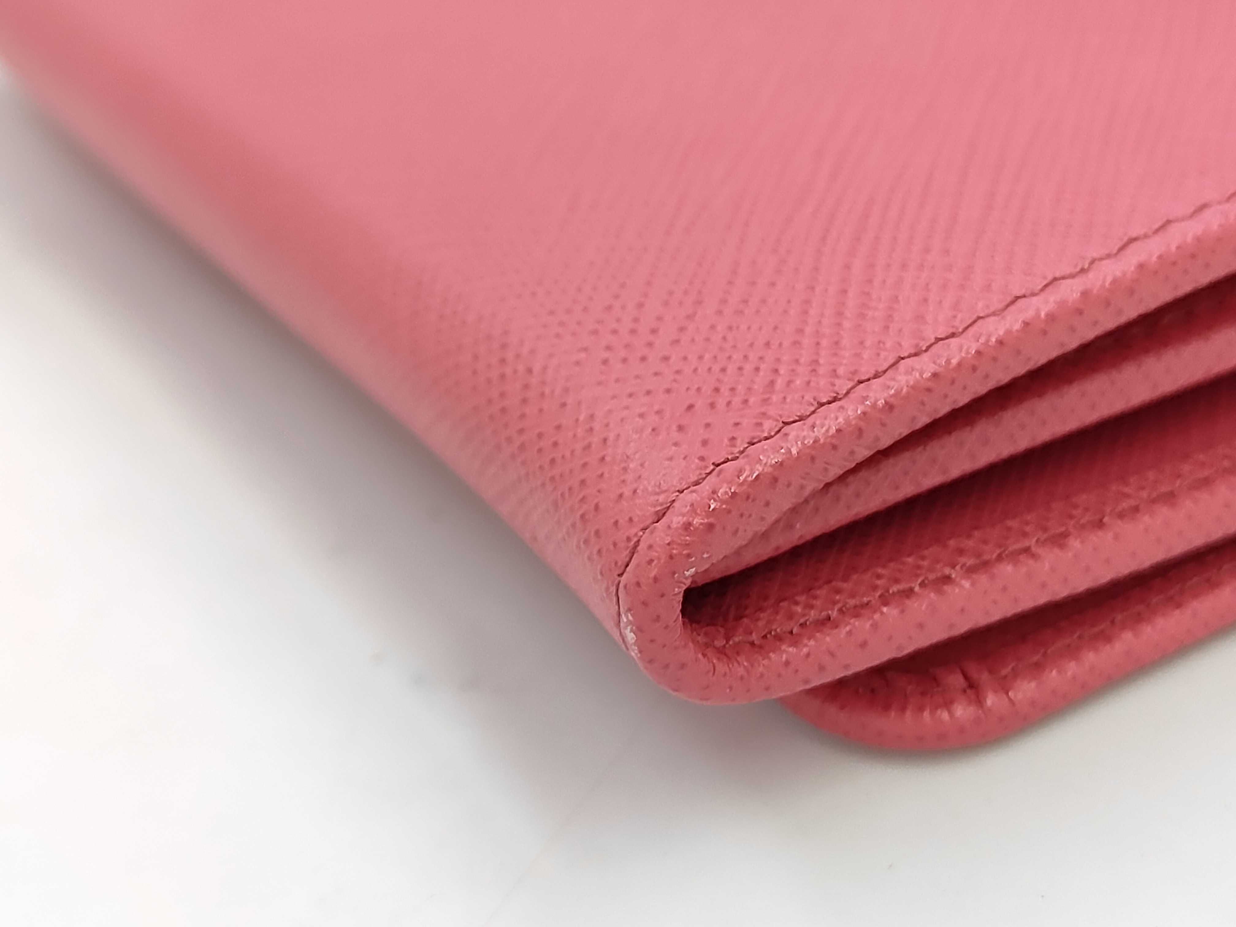 Saffiano Leather Long Wallet Pink — view 6