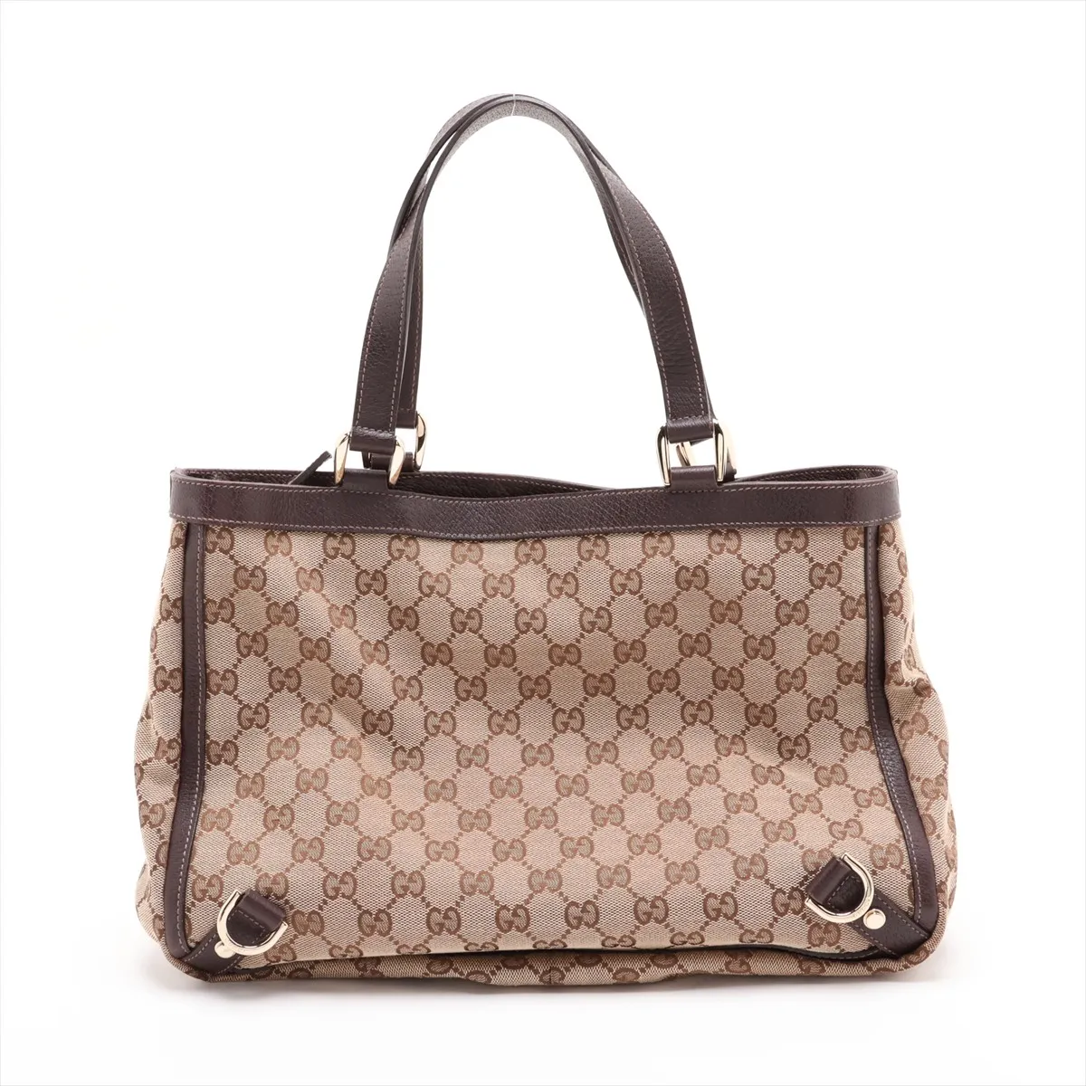 GG Canvas 170004 Canvas x Leather Tote Bag Beige x Brown — view 2