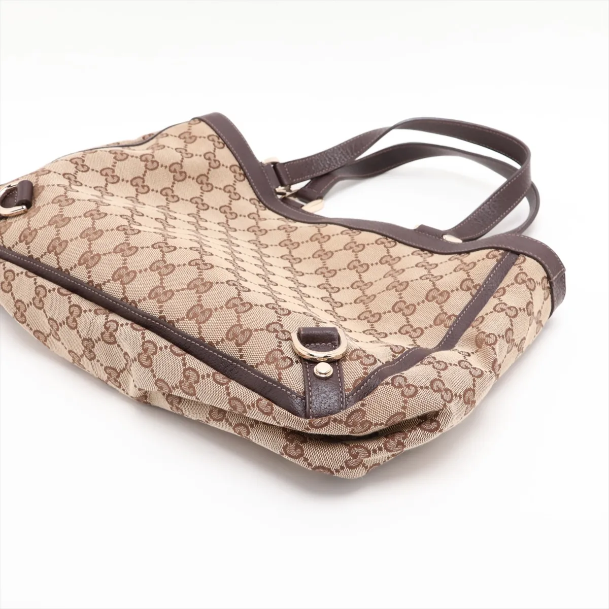 GG Canvas 170004 Canvas x Leather Tote Bag Beige x Brown — view 3