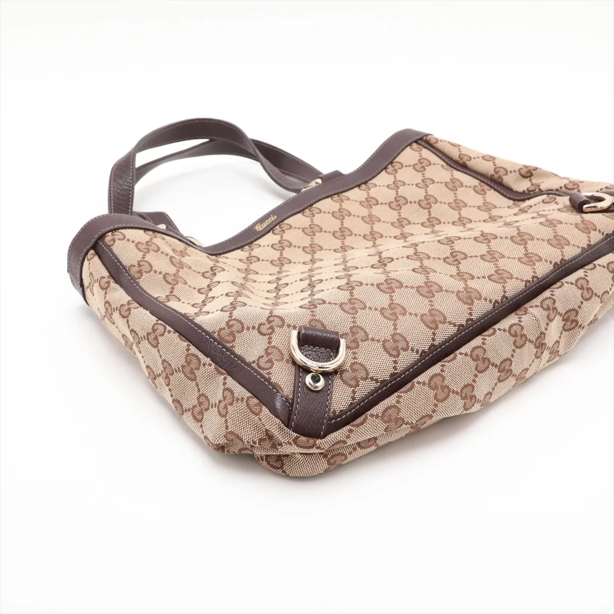 GG Canvas 170004 Canvas x Leather Tote Bag Beige x Brown — view 4