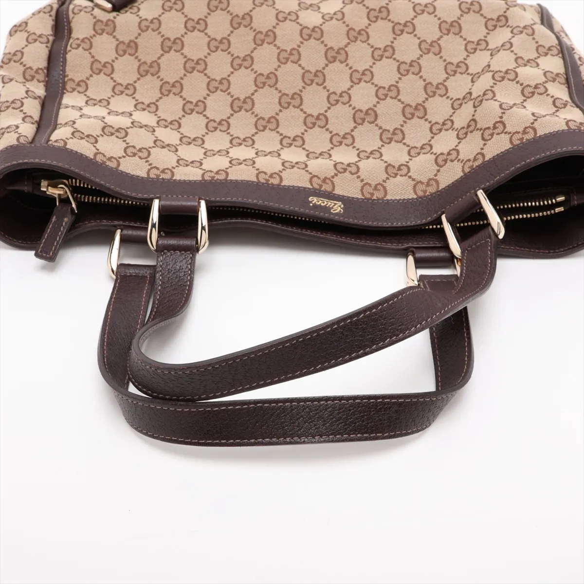 GG Canvas 170004 Canvas x Leather Tote Bag Beige x Brown — view 5