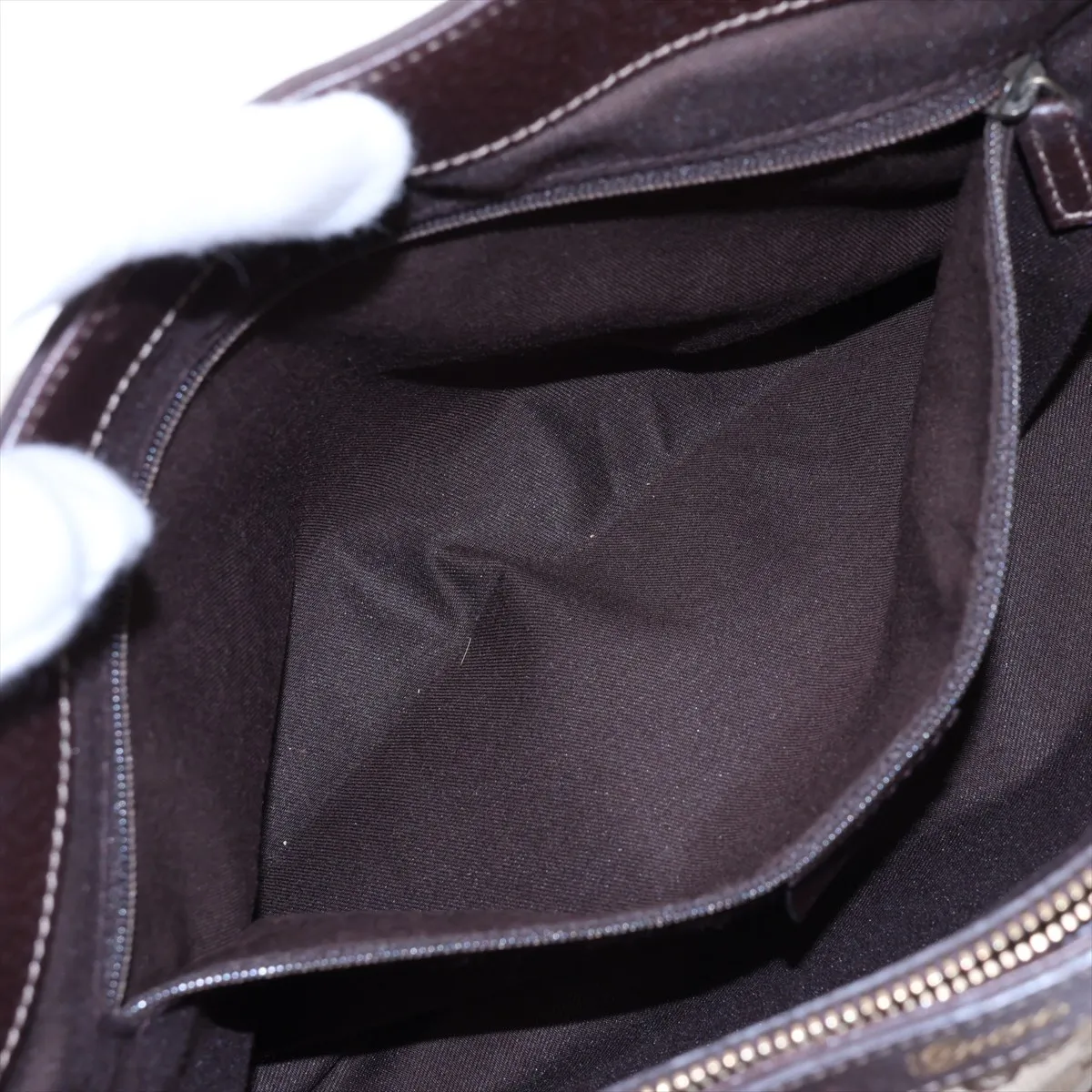 GG Canvas 170004 Canvas x Leather Tote Bag Beige x Brown — view 10