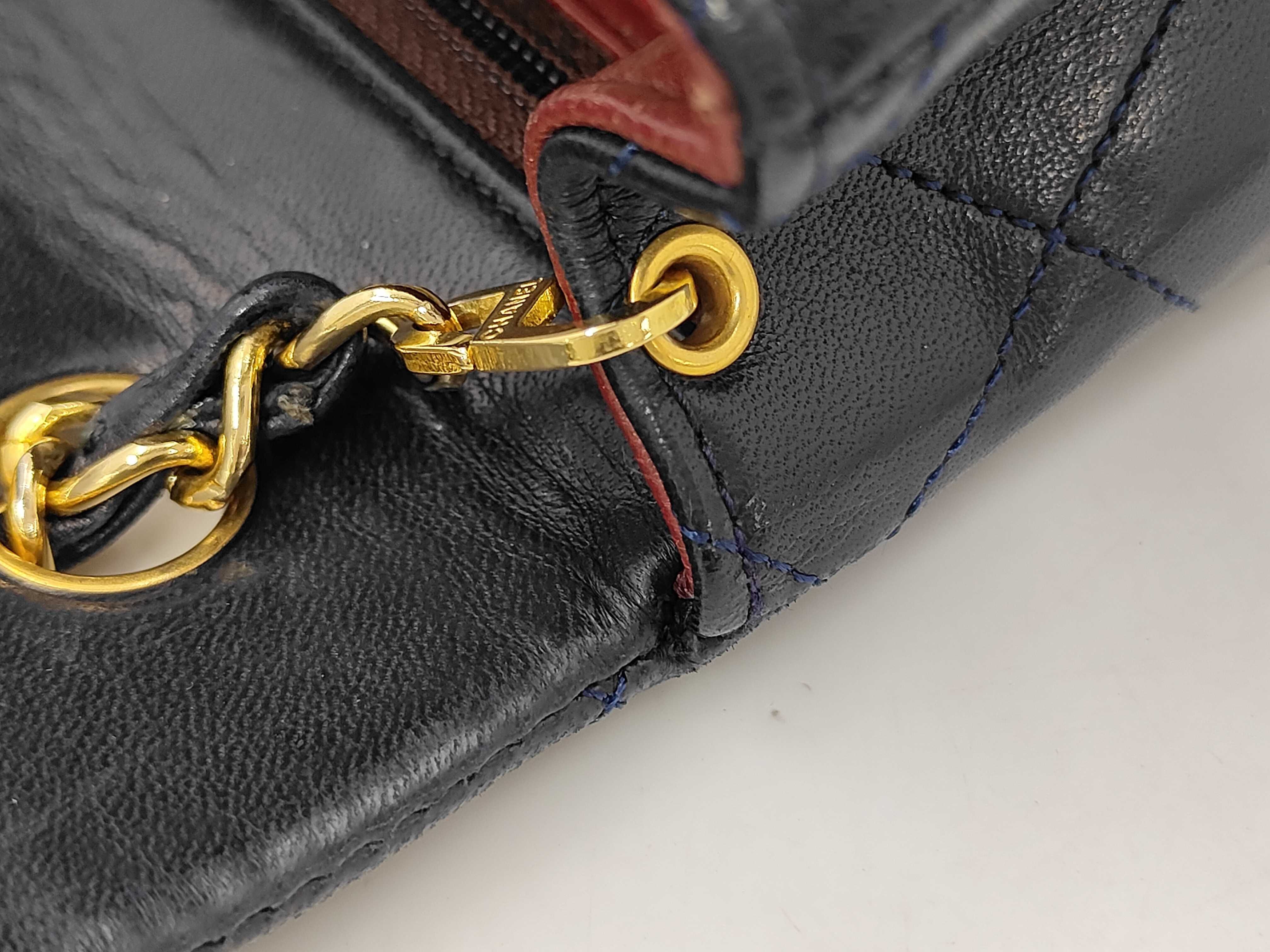 Lambskin Mini Matelassé Leather Navy Chain Shoulder Bag — view 8