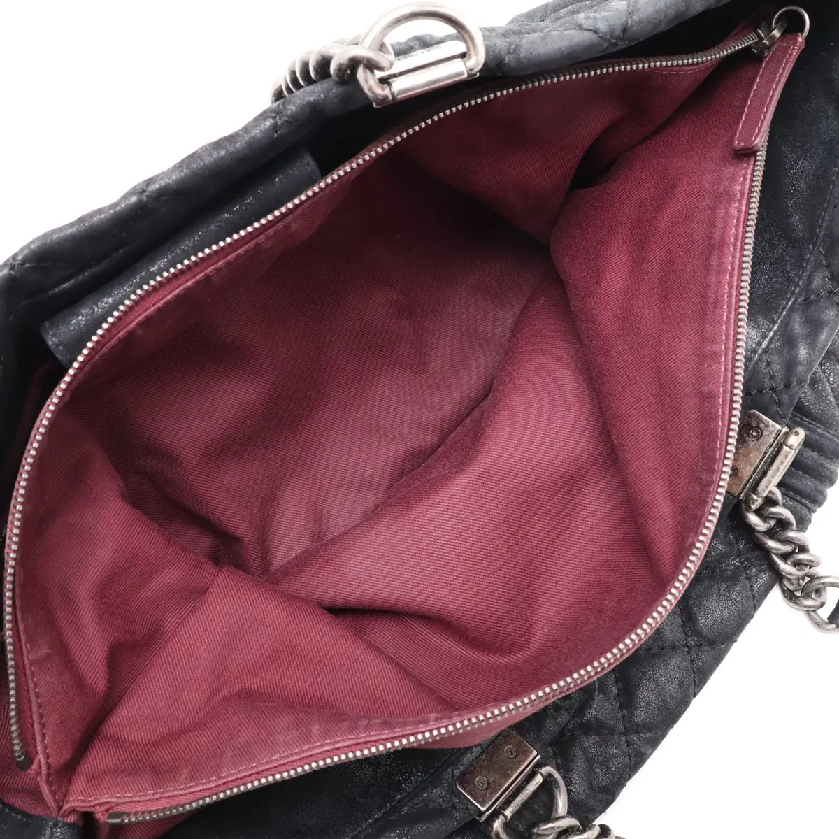 Boy Chanel Leather Chain Tote Bag, Black with Gunmetal Hardware, 18489340, Serial Number 18-series, Guarantee Card (Deformed) — view 10