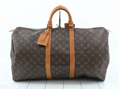 LV Boston Handbag, Gold Hardware, Keepall 55