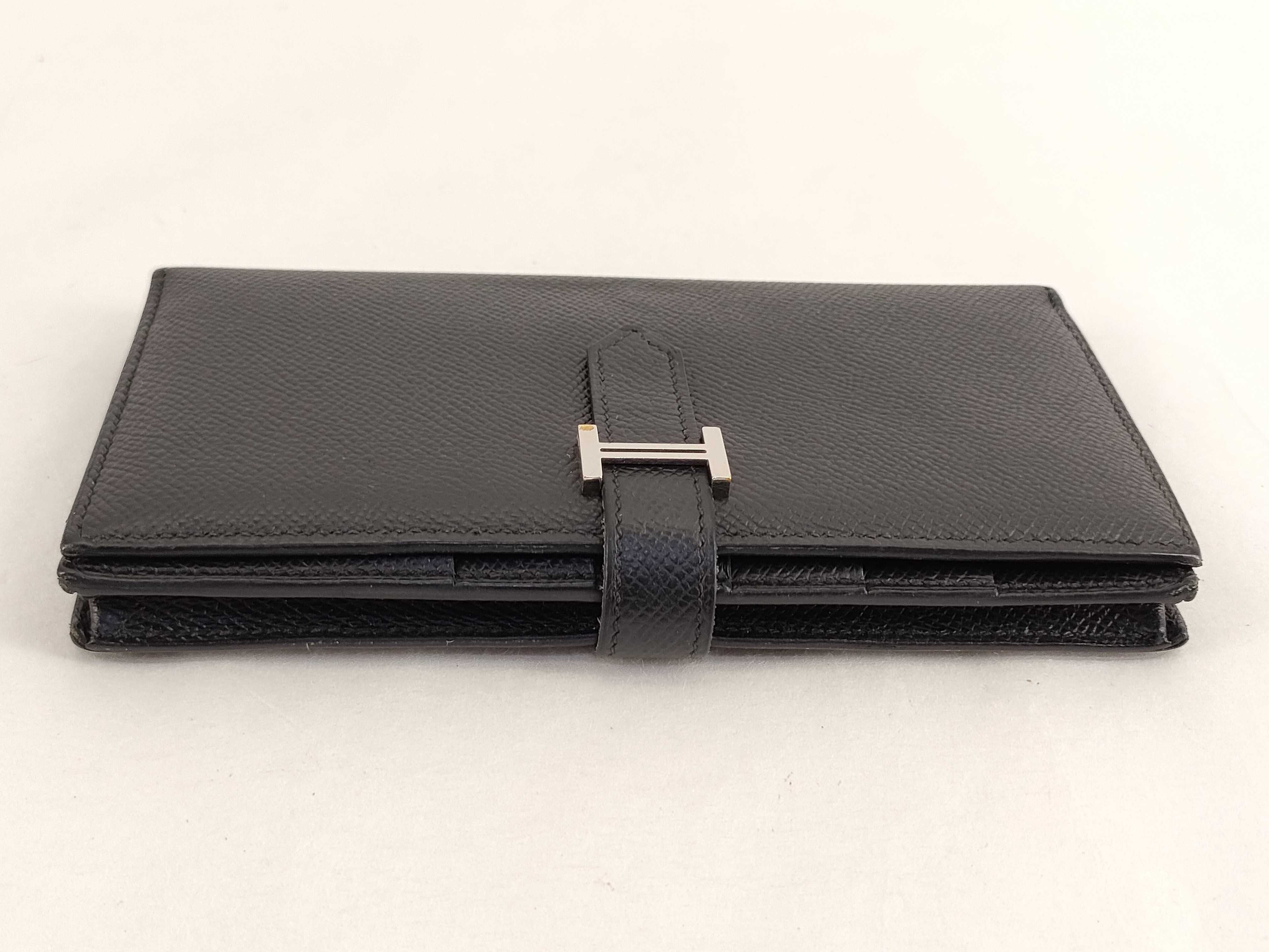 Epsom Bearn Soufflé C stamp Black Silver hardware Accessories: Box Wallet — view 3