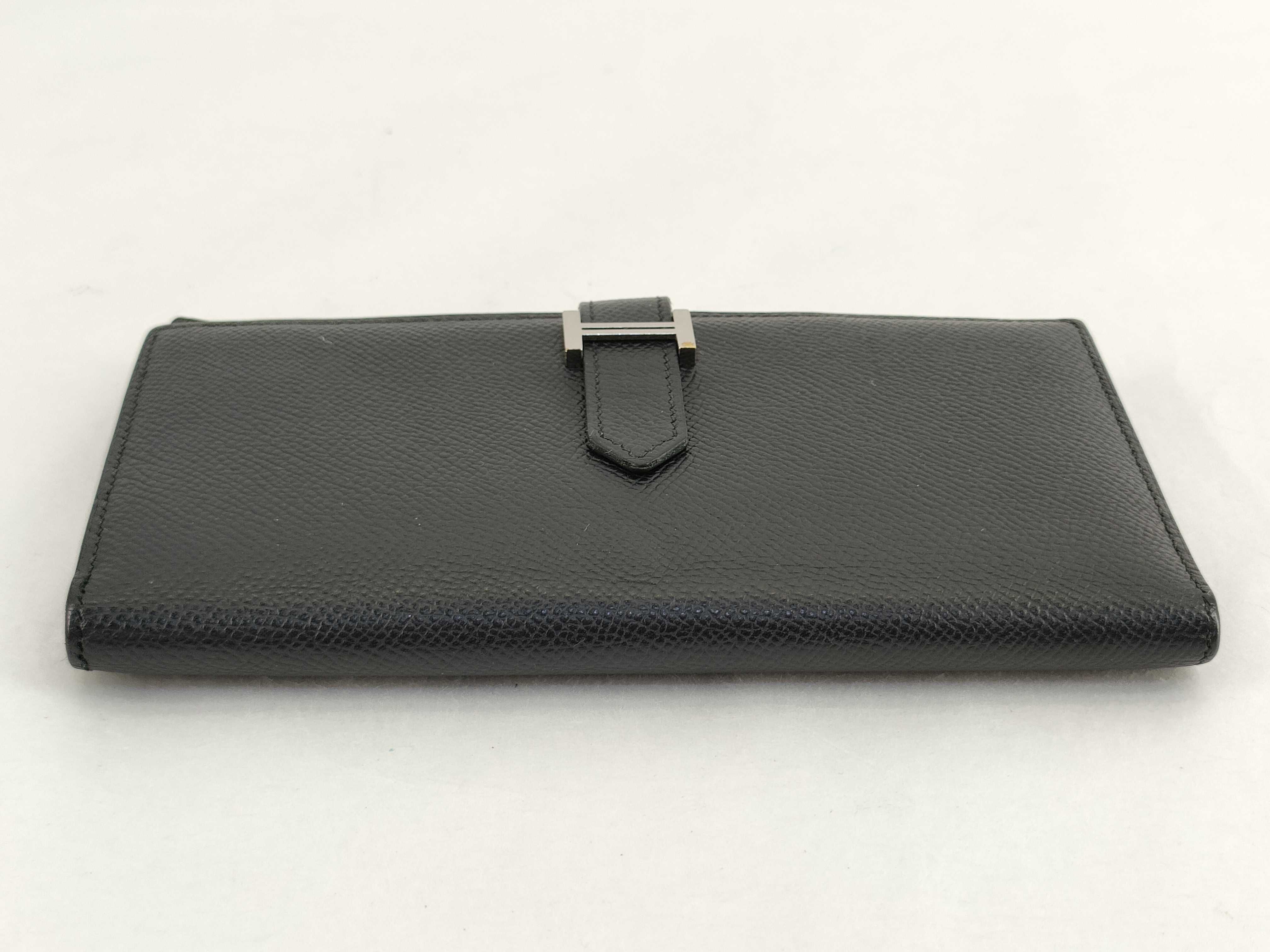 Epsom Bearn Soufflé C stamp Black Silver hardware Accessories: Box Wallet — view 6