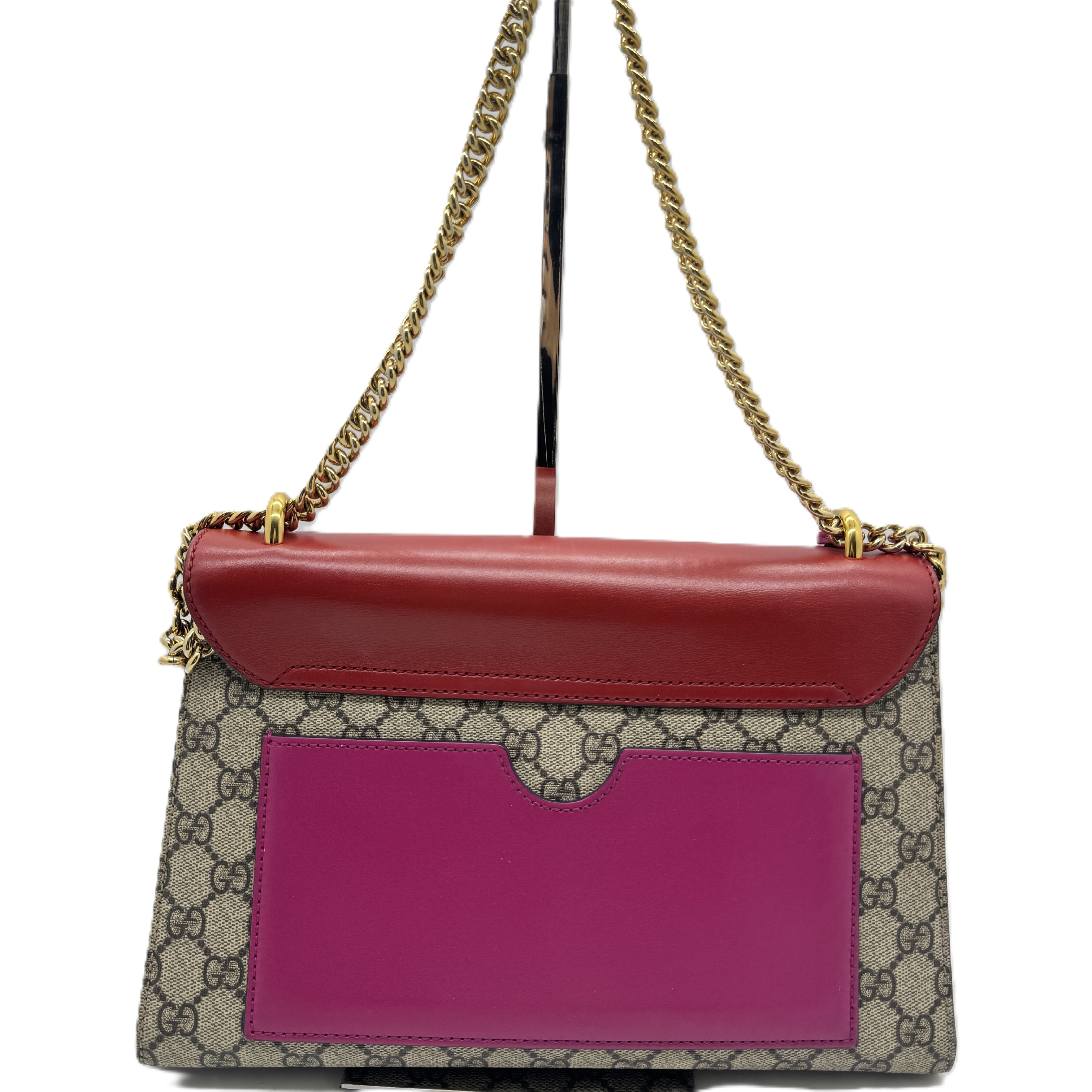 Padlock GG Supreme Chain Shoulder Bag Leather Bordeaux Beige Shoulder Bag — view 2