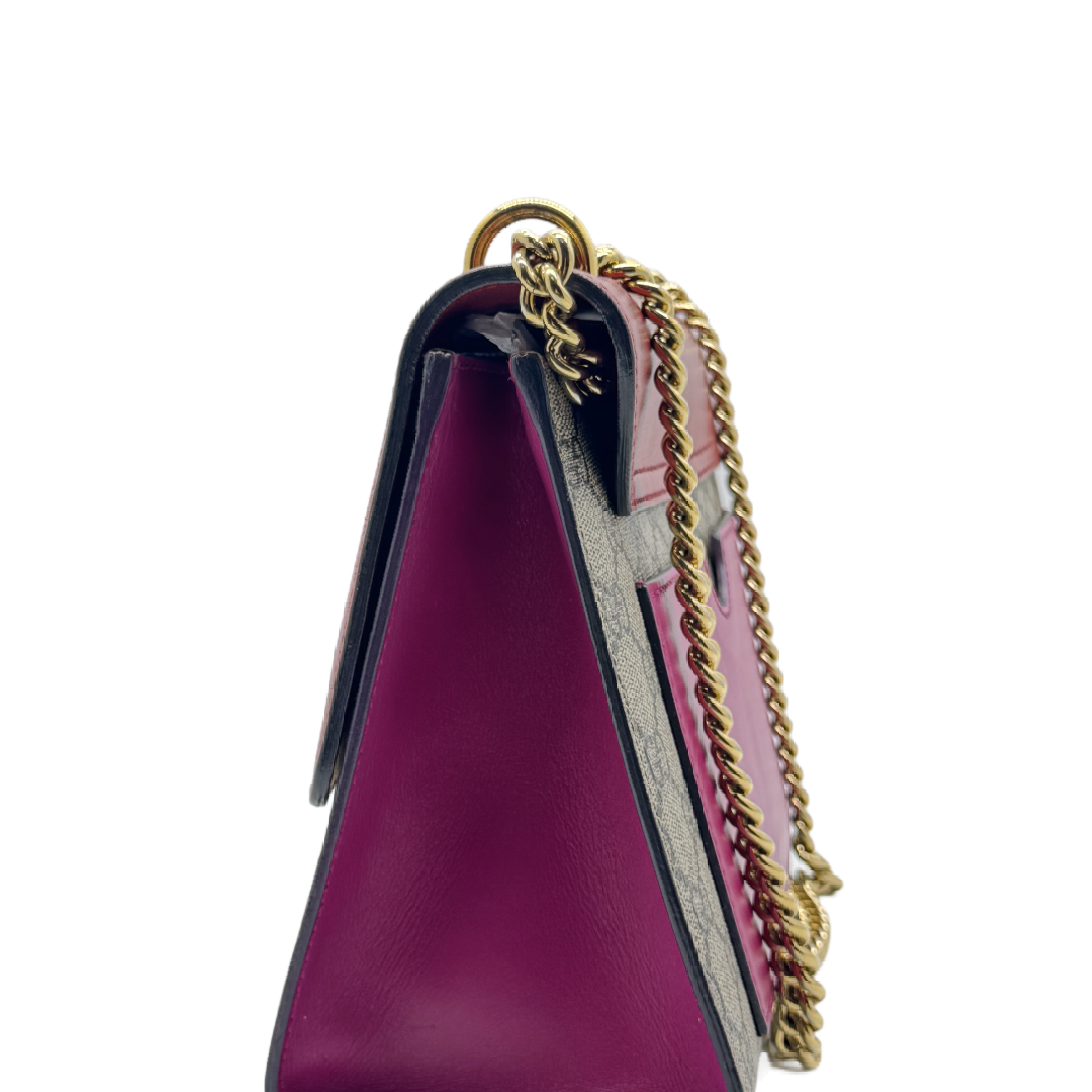 Padlock GG Supreme Chain Shoulder Bag Leather Bordeaux Beige Shoulder Bag — view 3