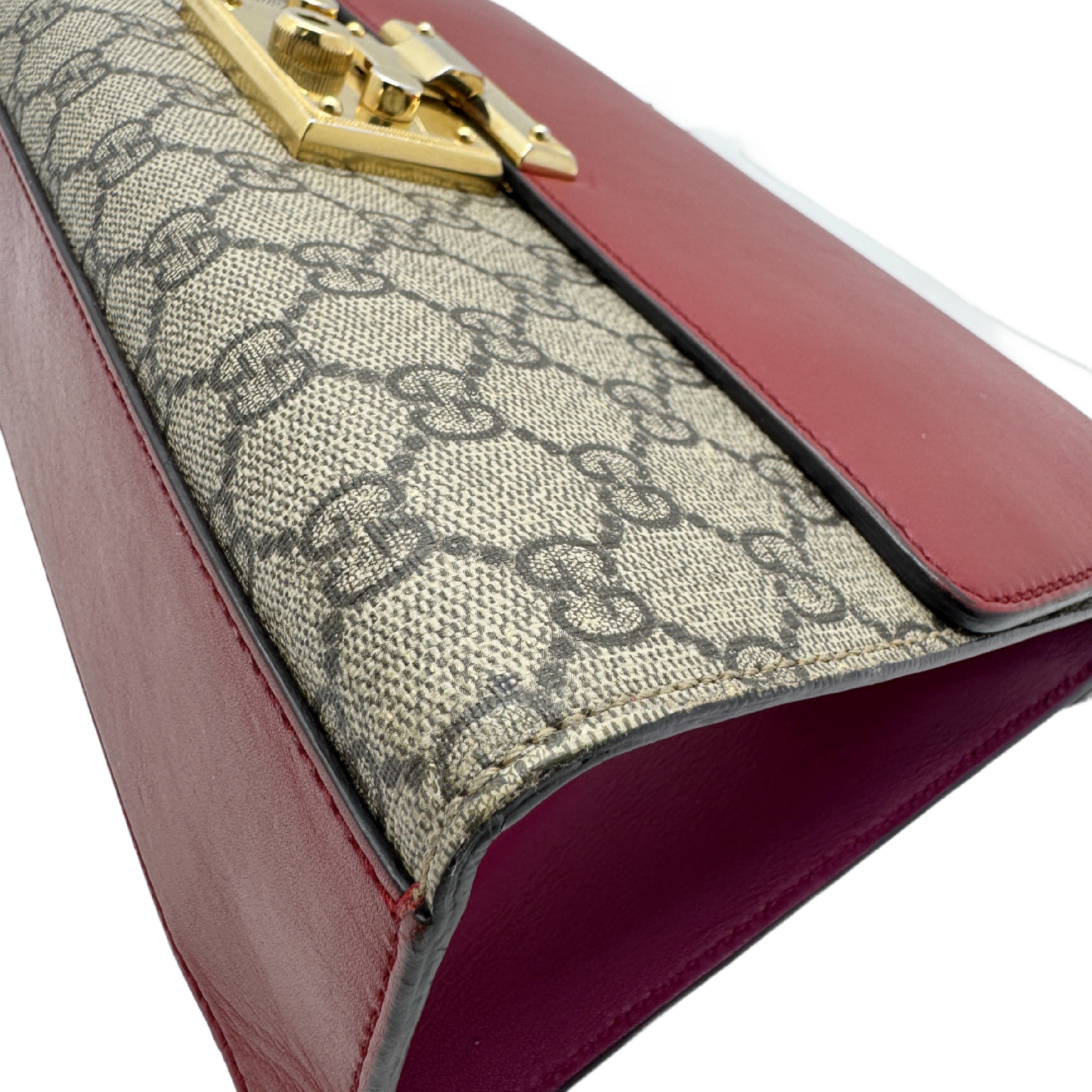 Padlock GG Supreme Chain Shoulder Bag Leather Bordeaux Beige Shoulder Bag — view 8