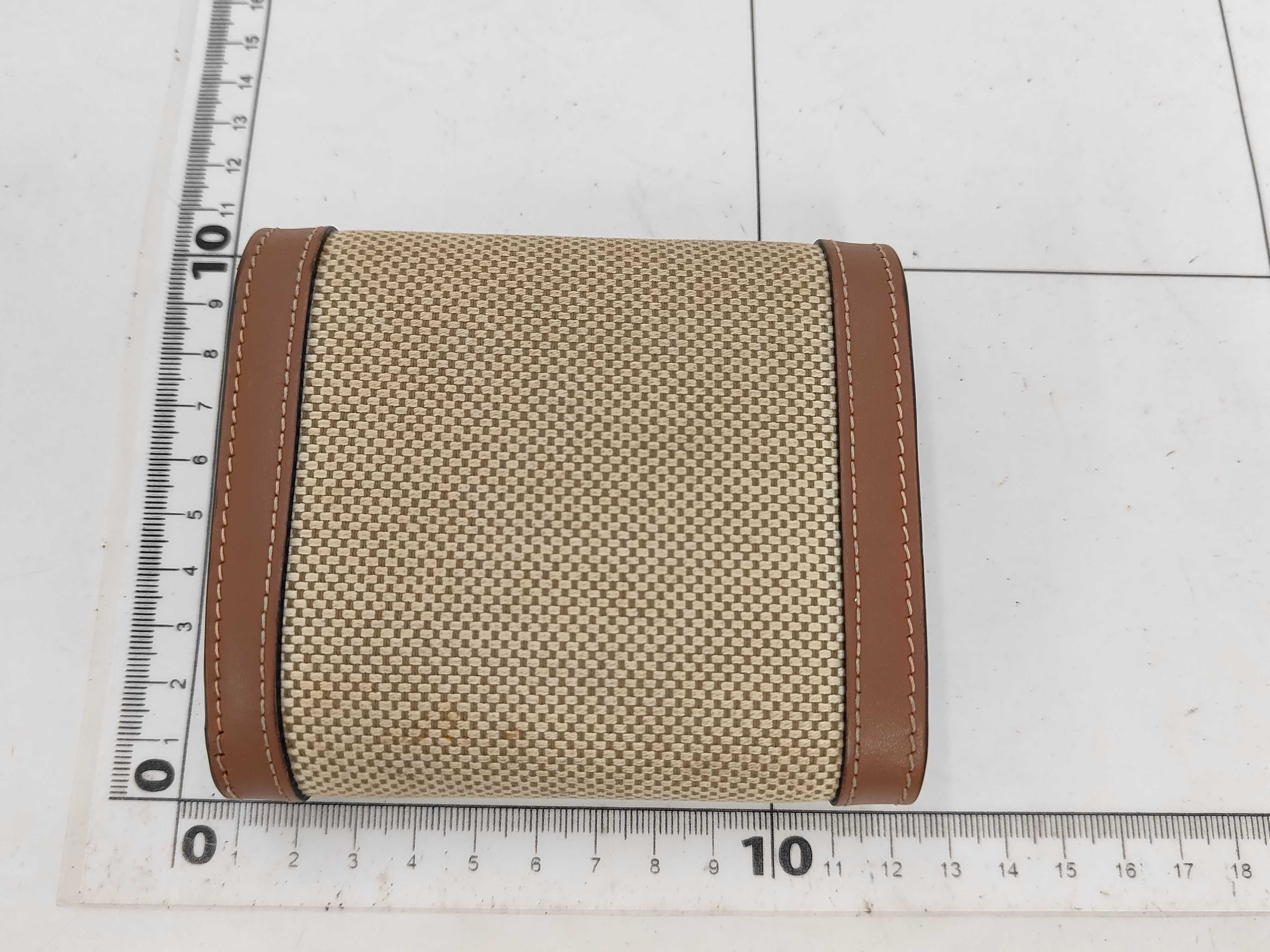 Triomphe Tri-fold Wallet, Canvas, Beige x Brown — view 2