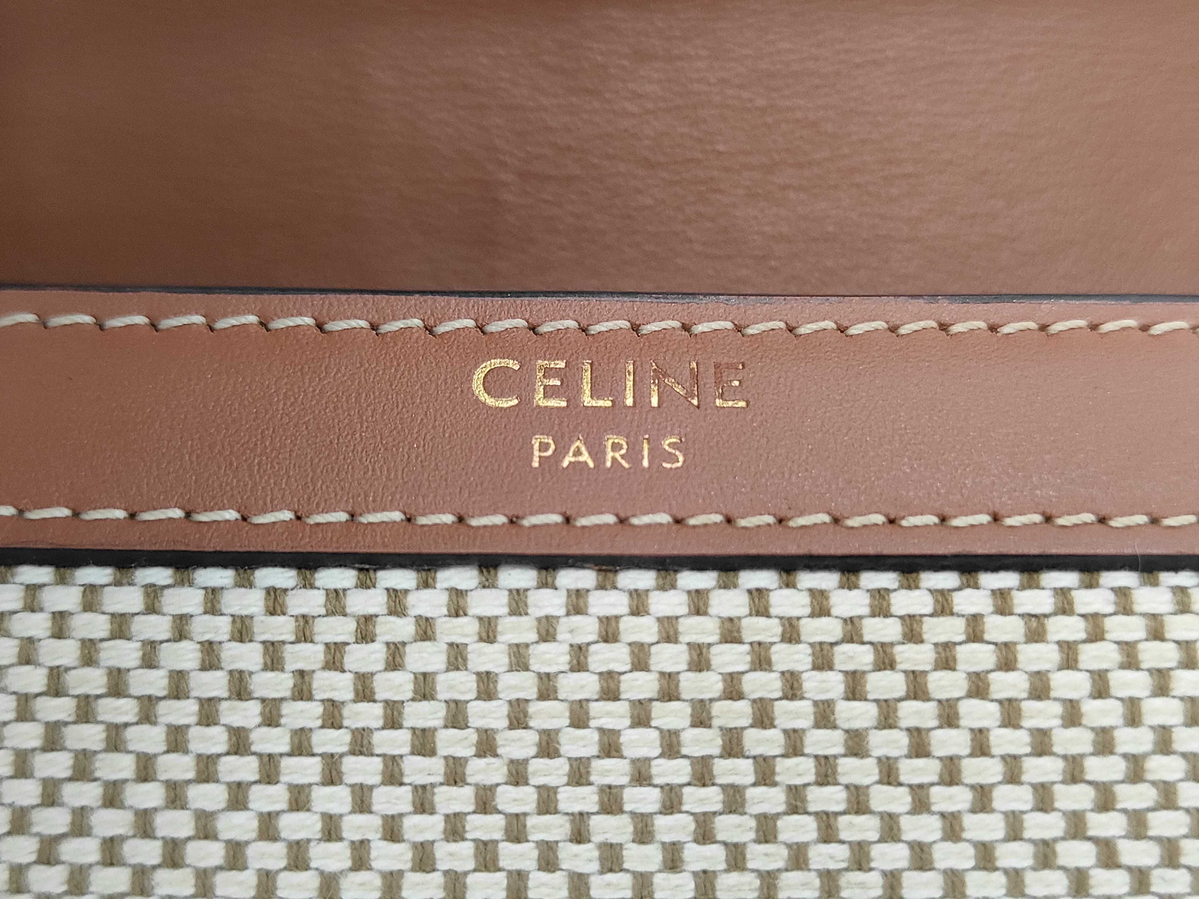 Triomphe Tri-fold Wallet, Canvas, Beige x Brown — view 11