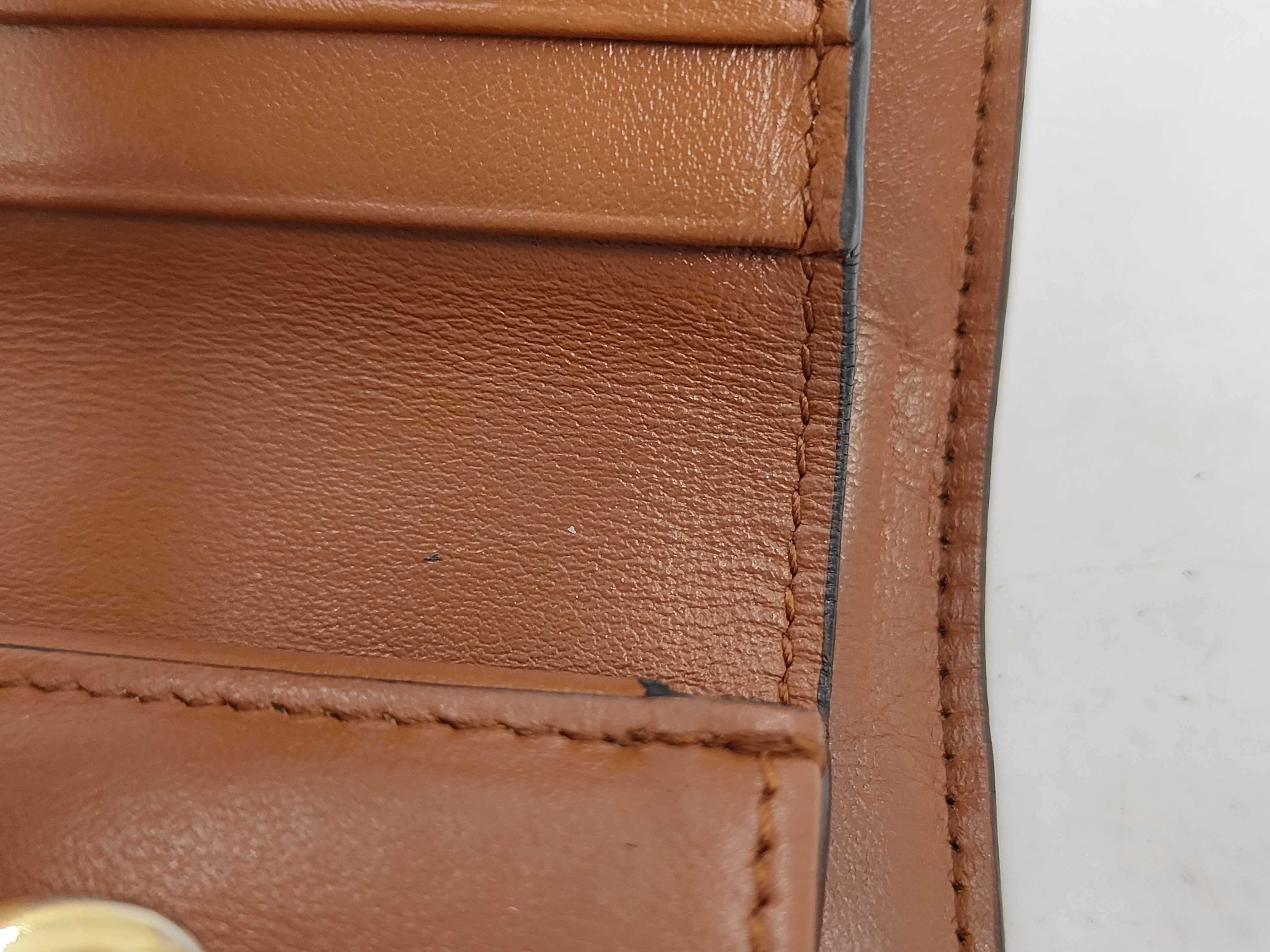 Triomphe Tri-fold Wallet, Canvas, Beige x Brown — view 8