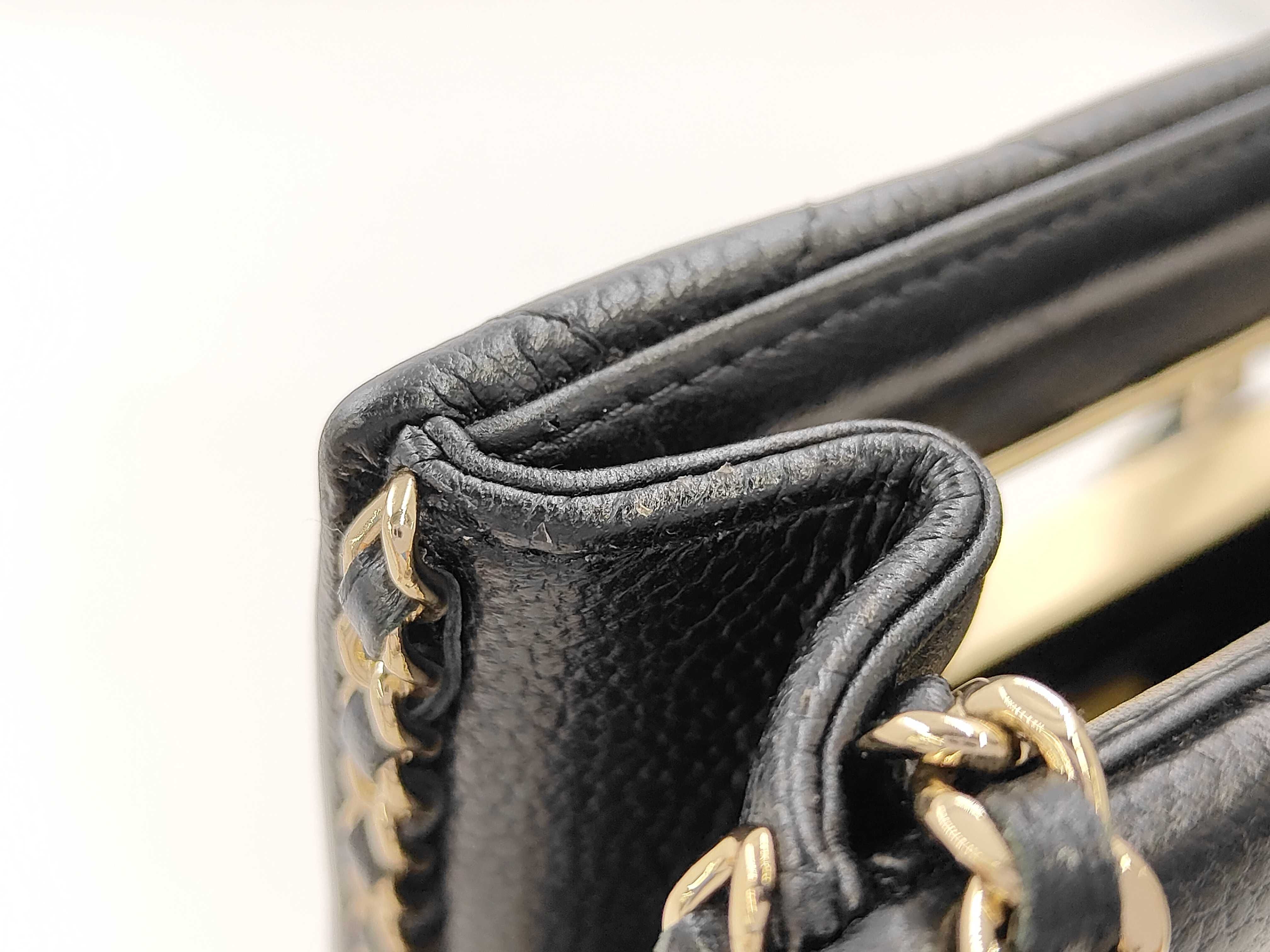 chain bag, black with gold buckle. — view 12