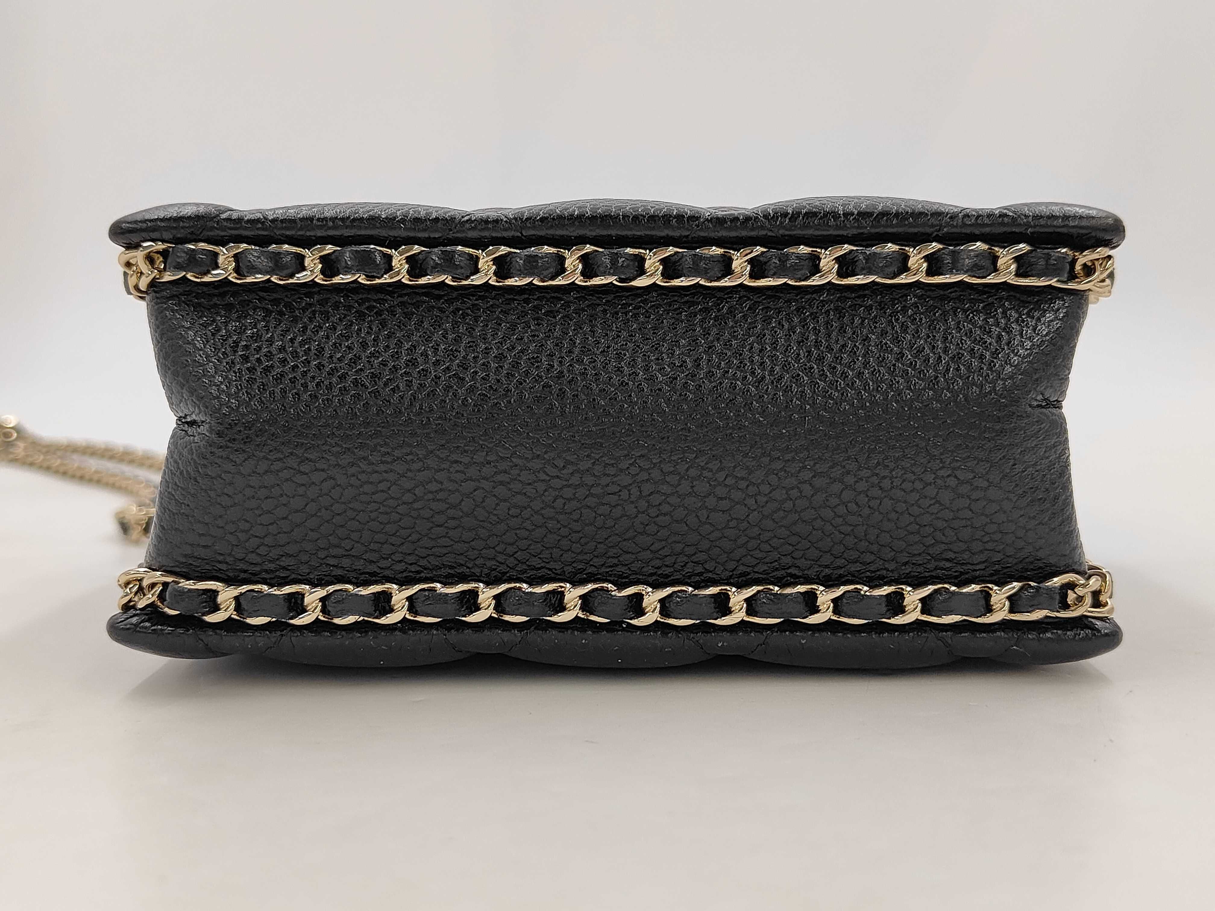 chain bag, black with gold buckle. — view 7