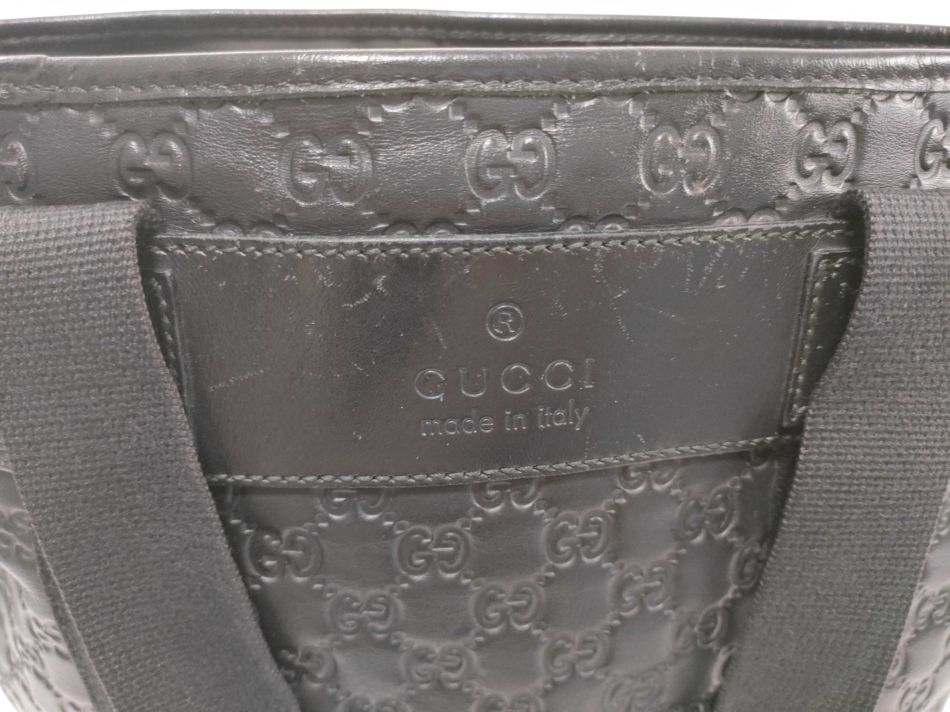 GG Shima Leather Sherry Line Tote Bag, Black Tote Bag — view 13