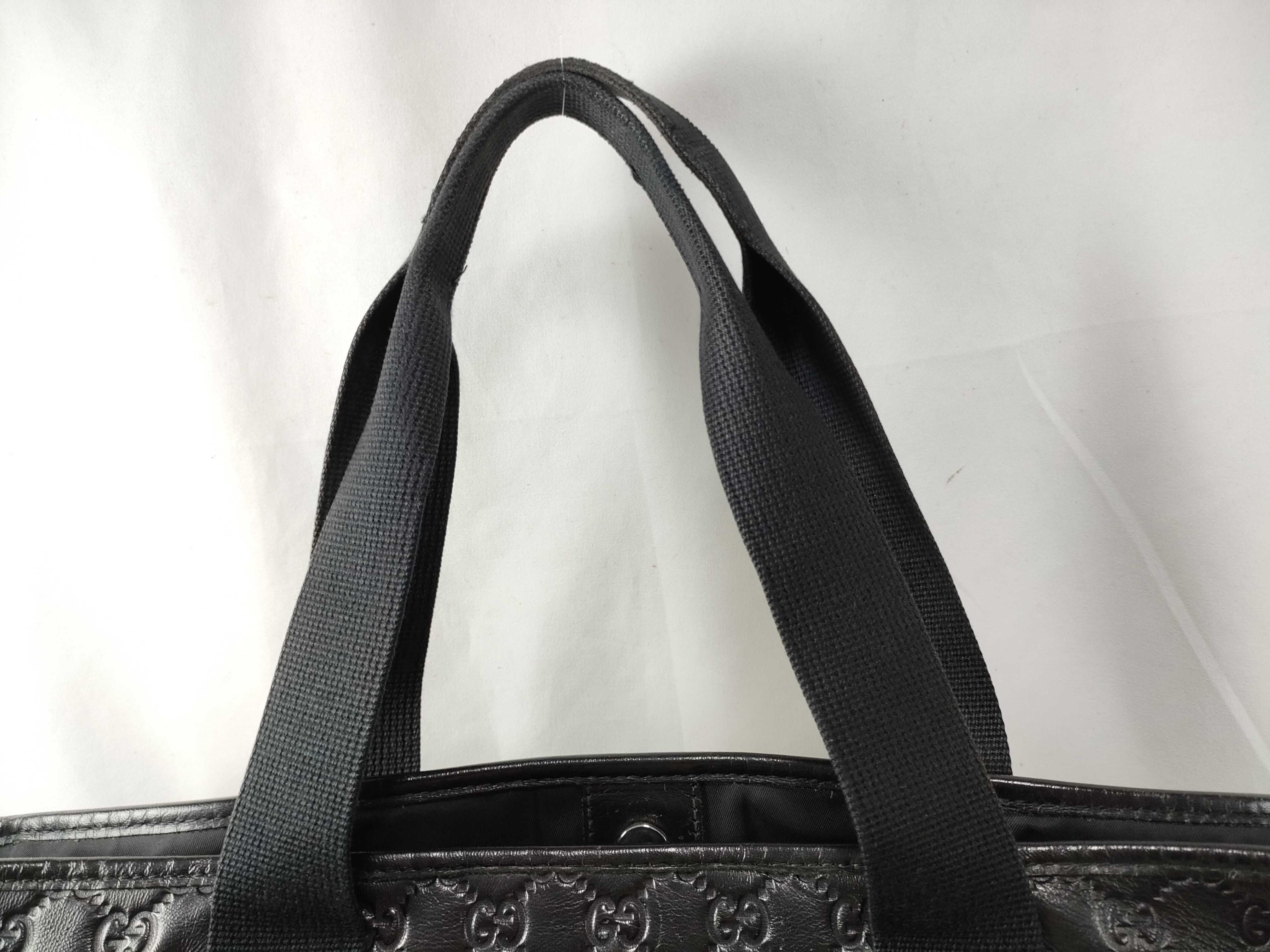 GG Shima Leather Sherry Line Tote Bag, Black Tote Bag — view 3