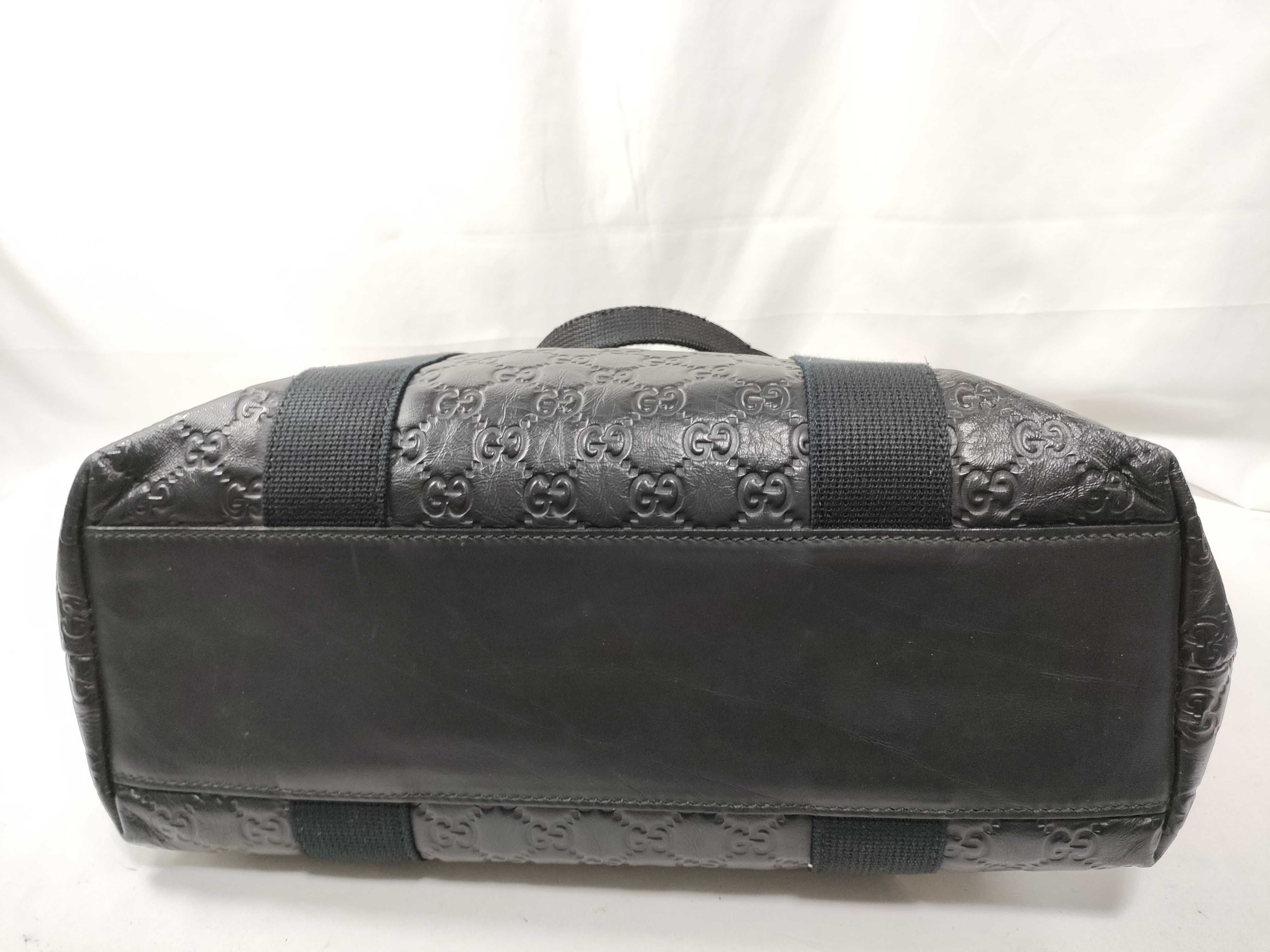 GG Shima Leather Sherry Line Tote Bag, Black Tote Bag — view 5