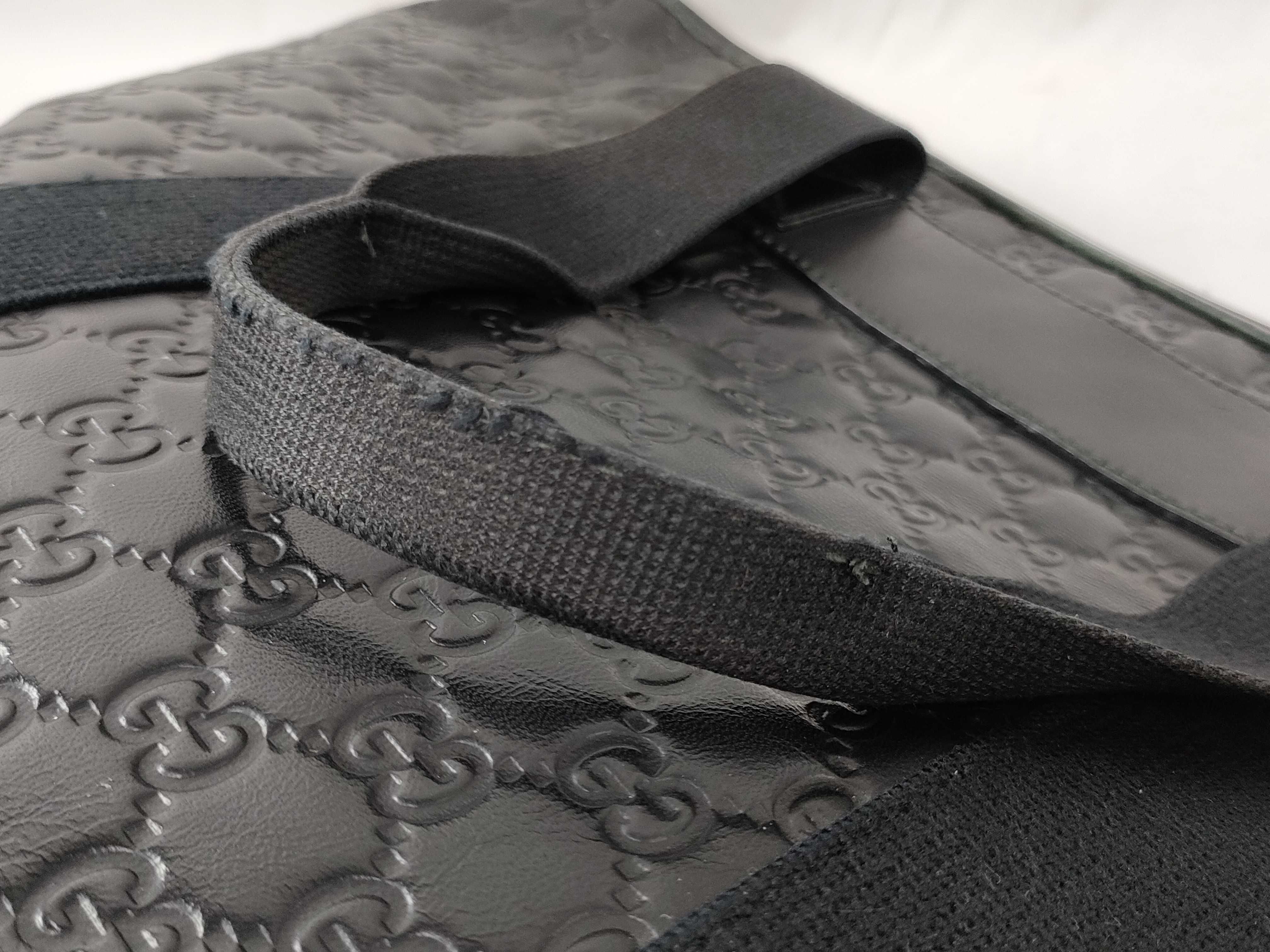 GG Shima Leather Sherry Line Tote Bag, Black Tote Bag — view 7