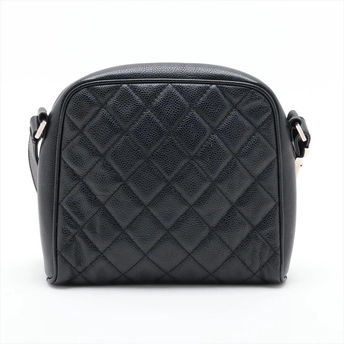 Matelassé Caviar Skin Shoulder Bag, Black with Silver Hardware, Item No. 12375881, Series No. 12 — view 2
