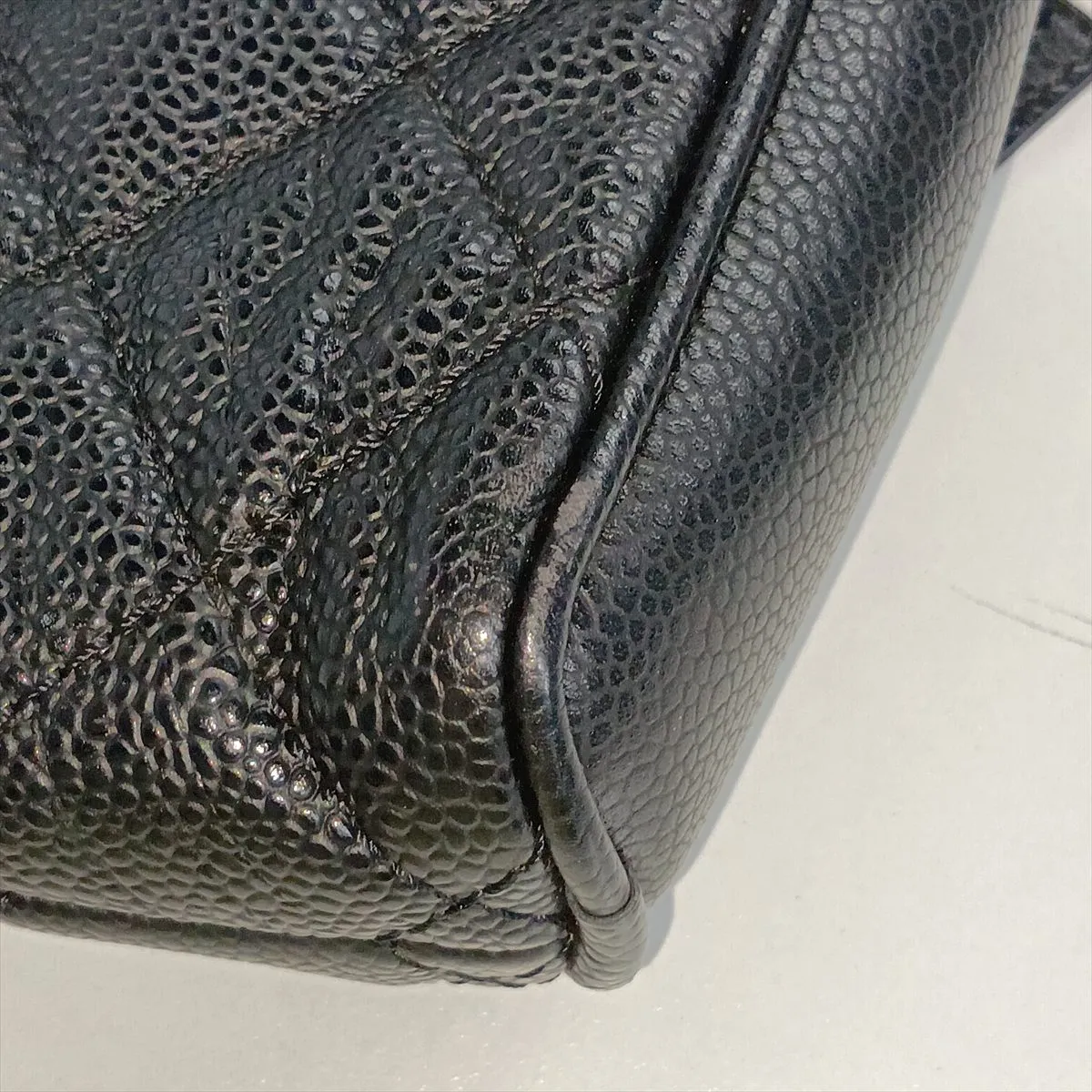 Matelassé Caviar Skin Shoulder Bag, Black with Silver Hardware, Item No. 12375881, Series No. 12 — view 11