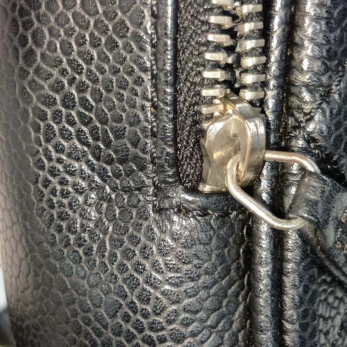 Matelassé Caviar Skin Shoulder Bag, Black with Silver Hardware, Item No. 12375881, Series No. 12 — view 13