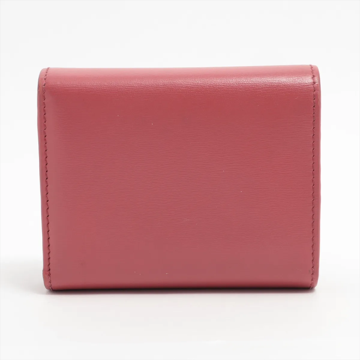 Triomphe Small Flap Wallet Leather Compact Wallet Pink — view 2
