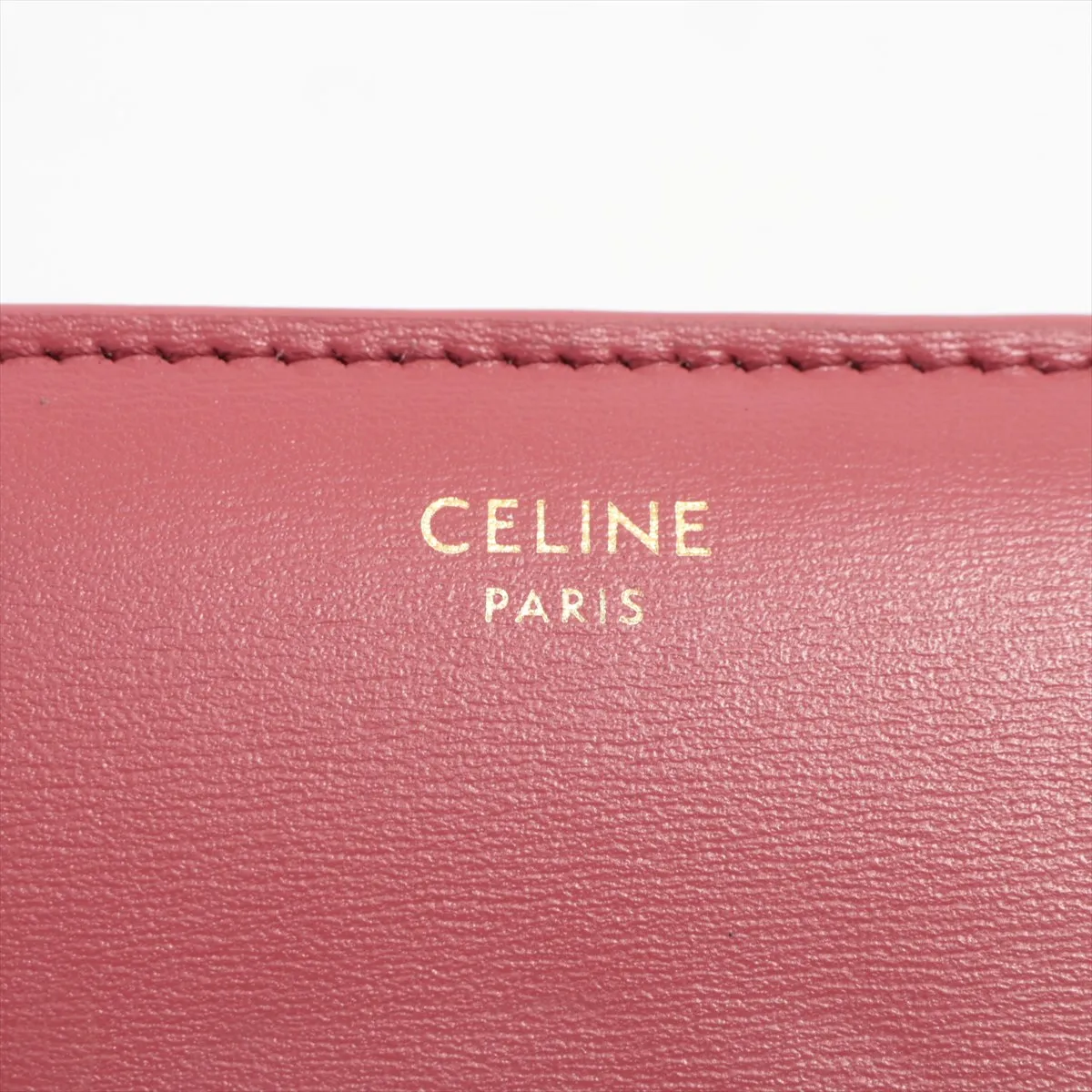 Triomphe Small Flap Wallet Leather Compact Wallet Pink — view 9