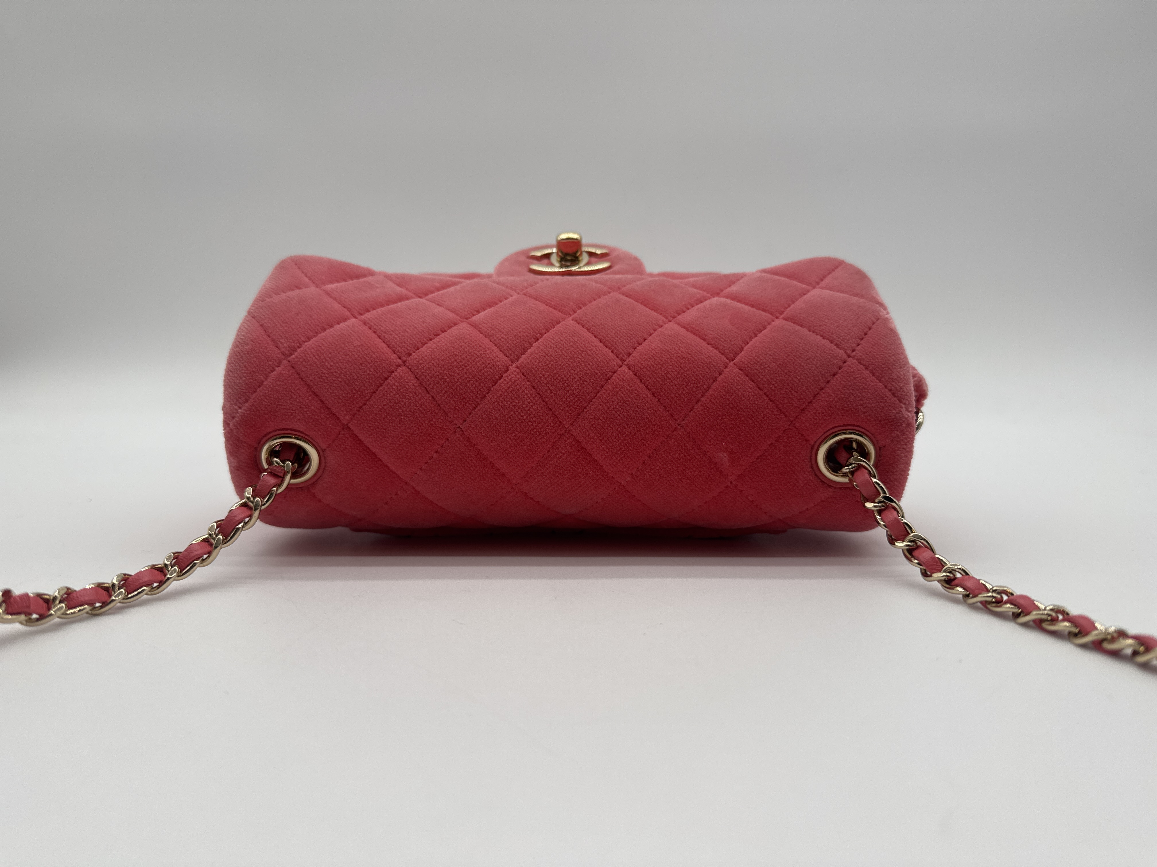 Velvet Mini Matelassé Pink Shoulder Bag — view 5