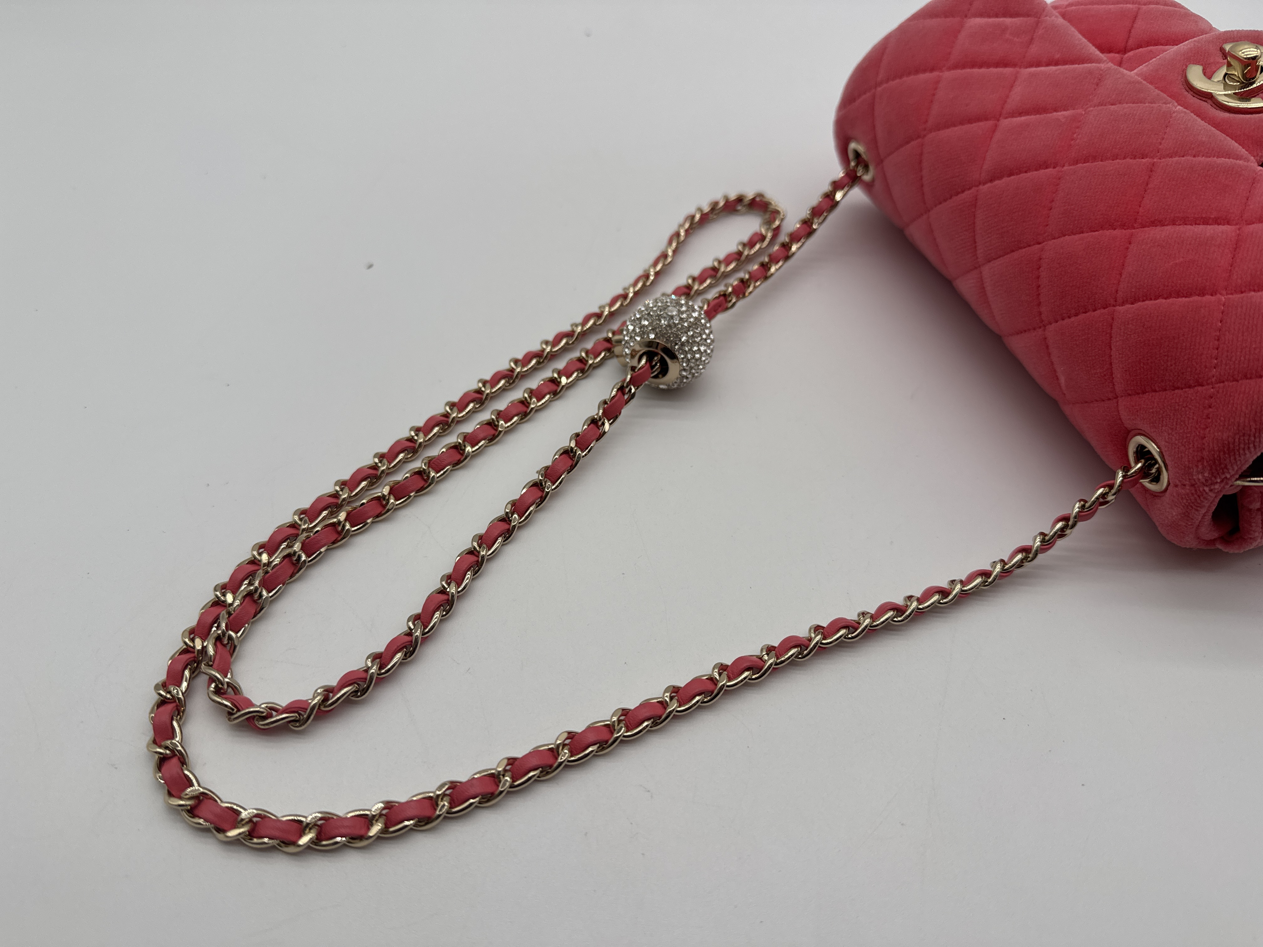 Velvet Mini Matelassé Pink Shoulder Bag — view 8