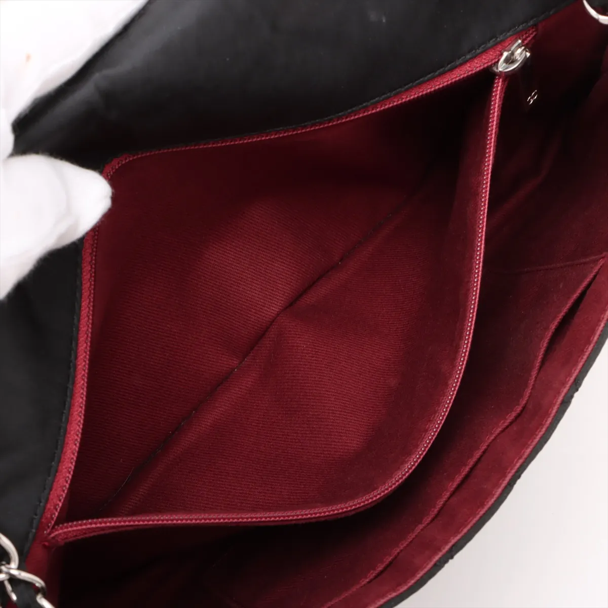 [Individually wrapped] Chanel Matelasse Nylon Single Flap Double Chain Bag Black Silver Hardware 11996989 No. 11 — view 8
