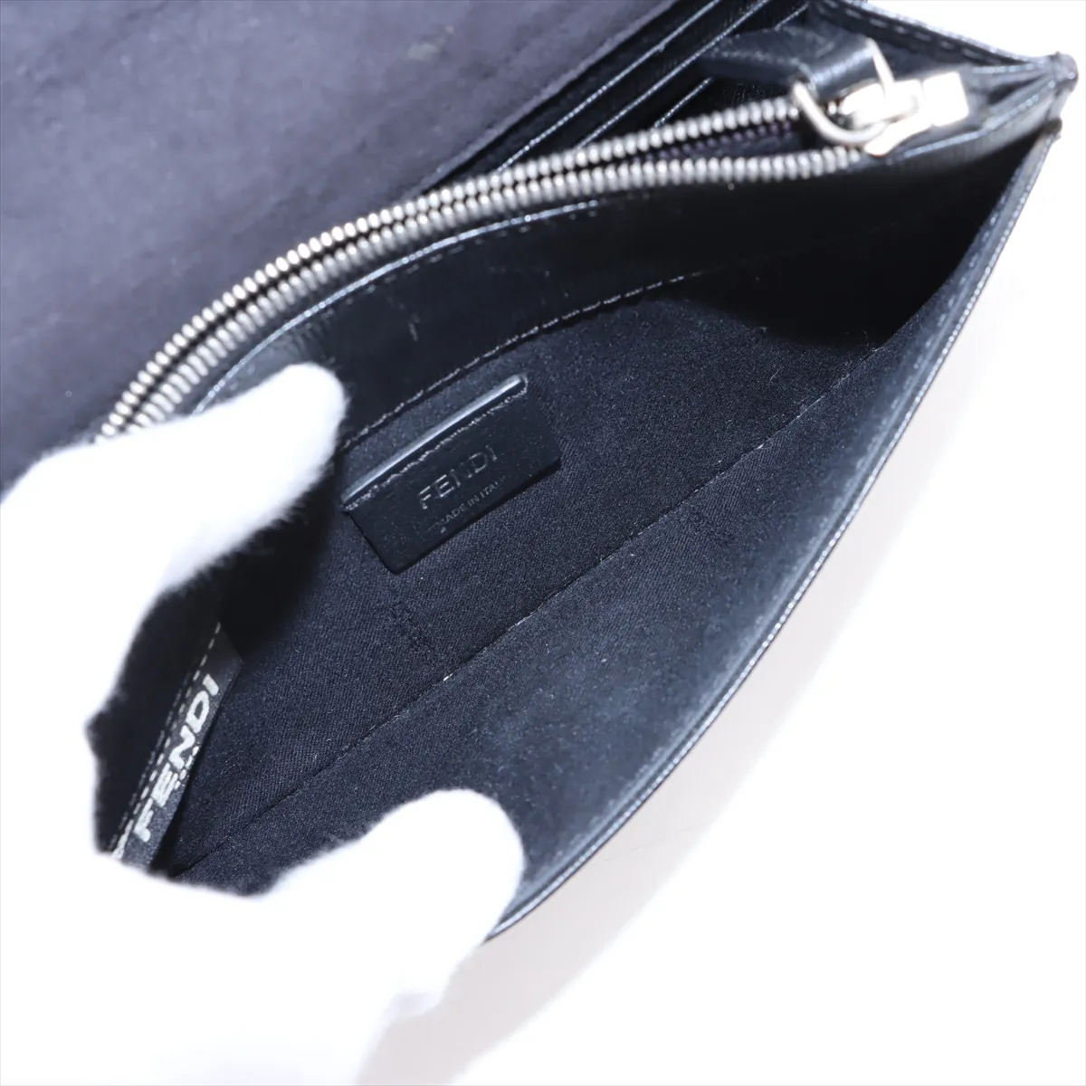 Carlito Karl Lagerfeld Motif Leather Chain Shoulder Bag Black 8M0346 — view 8