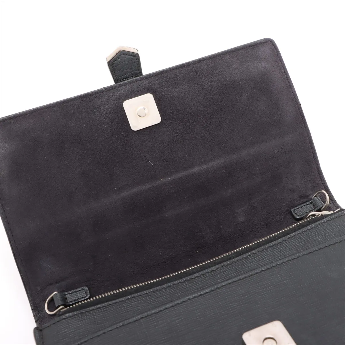 Carlito Karl Lagerfeld Motif Leather Chain Shoulder Bag Black 8M0346 — view 10