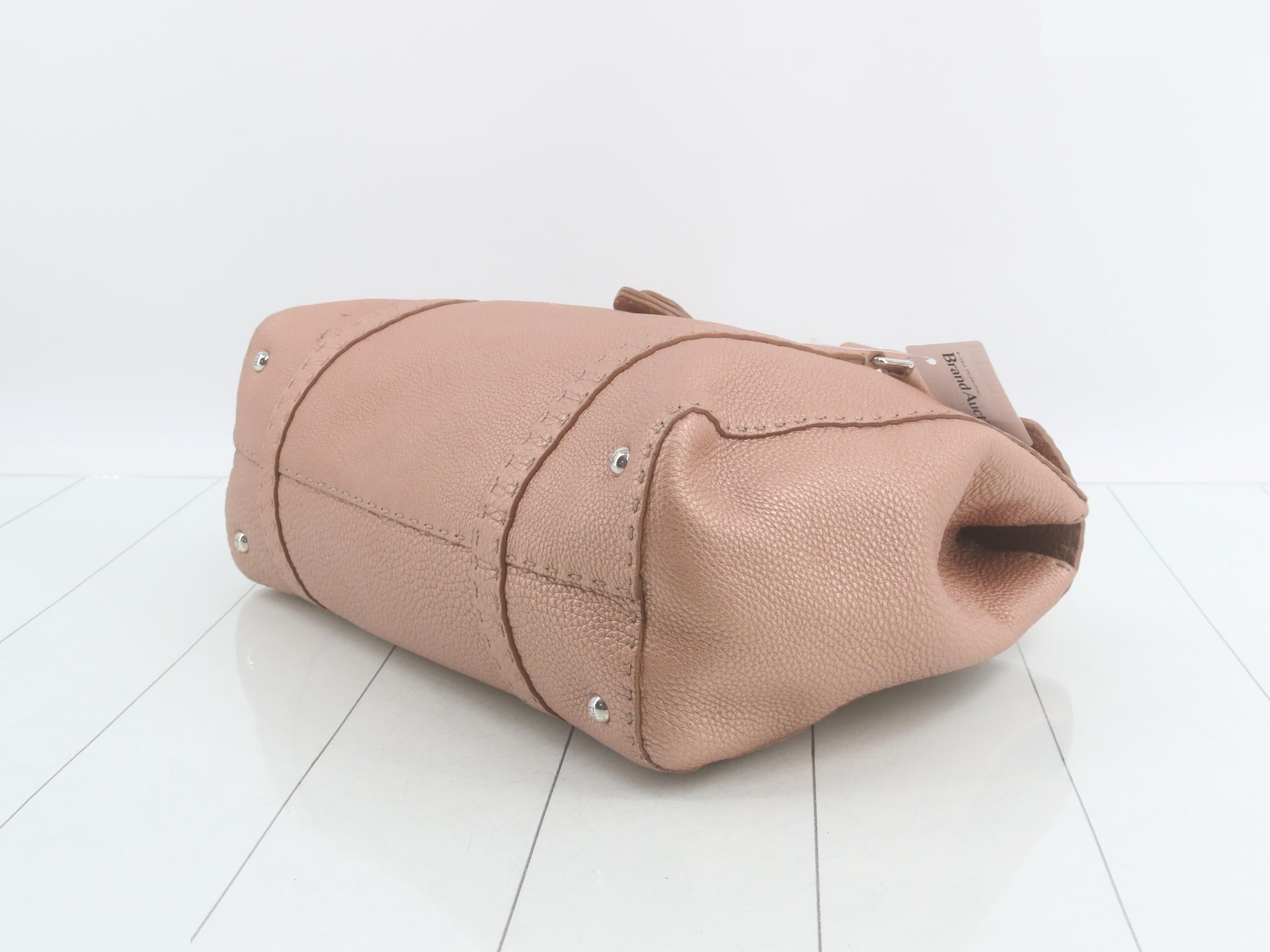 Pink leather handbag — view 6