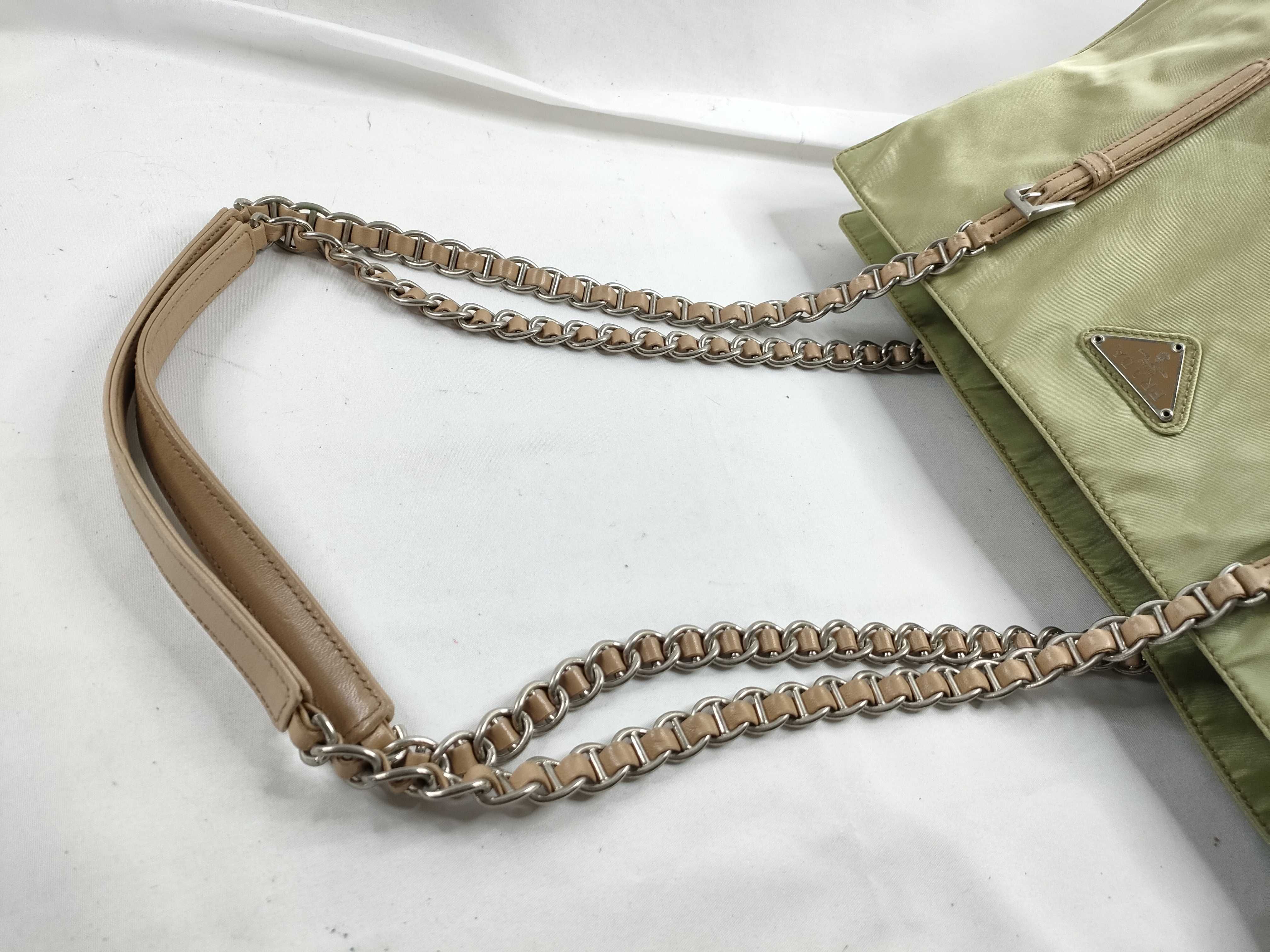 Nylon Prada Saffiano Handbag Chain Tote Bag Handbag — view 6