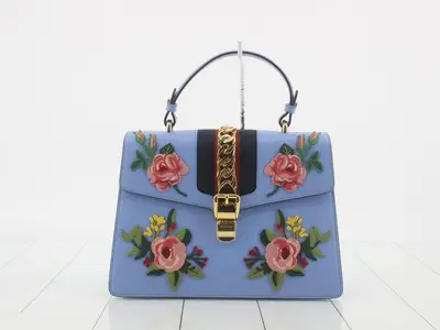 Sylvie Leather Applique 2-Way Semi-Shoulder Bag