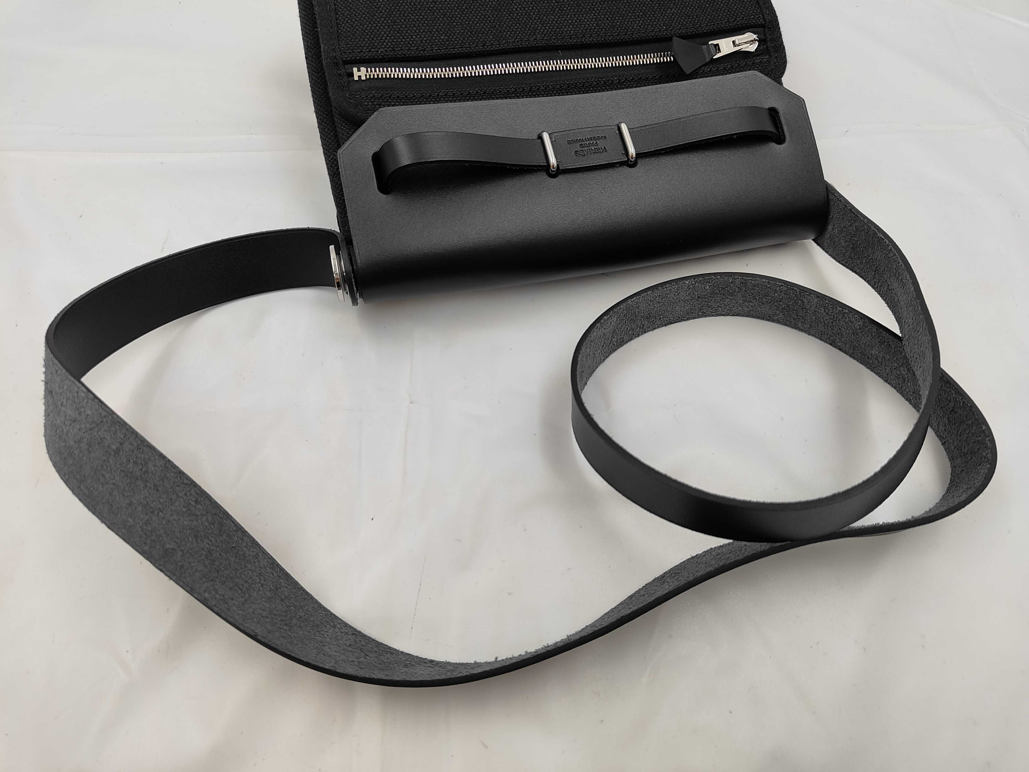 Hermès Herbag Zip Mini Black G Stamp Toile Military — view 3