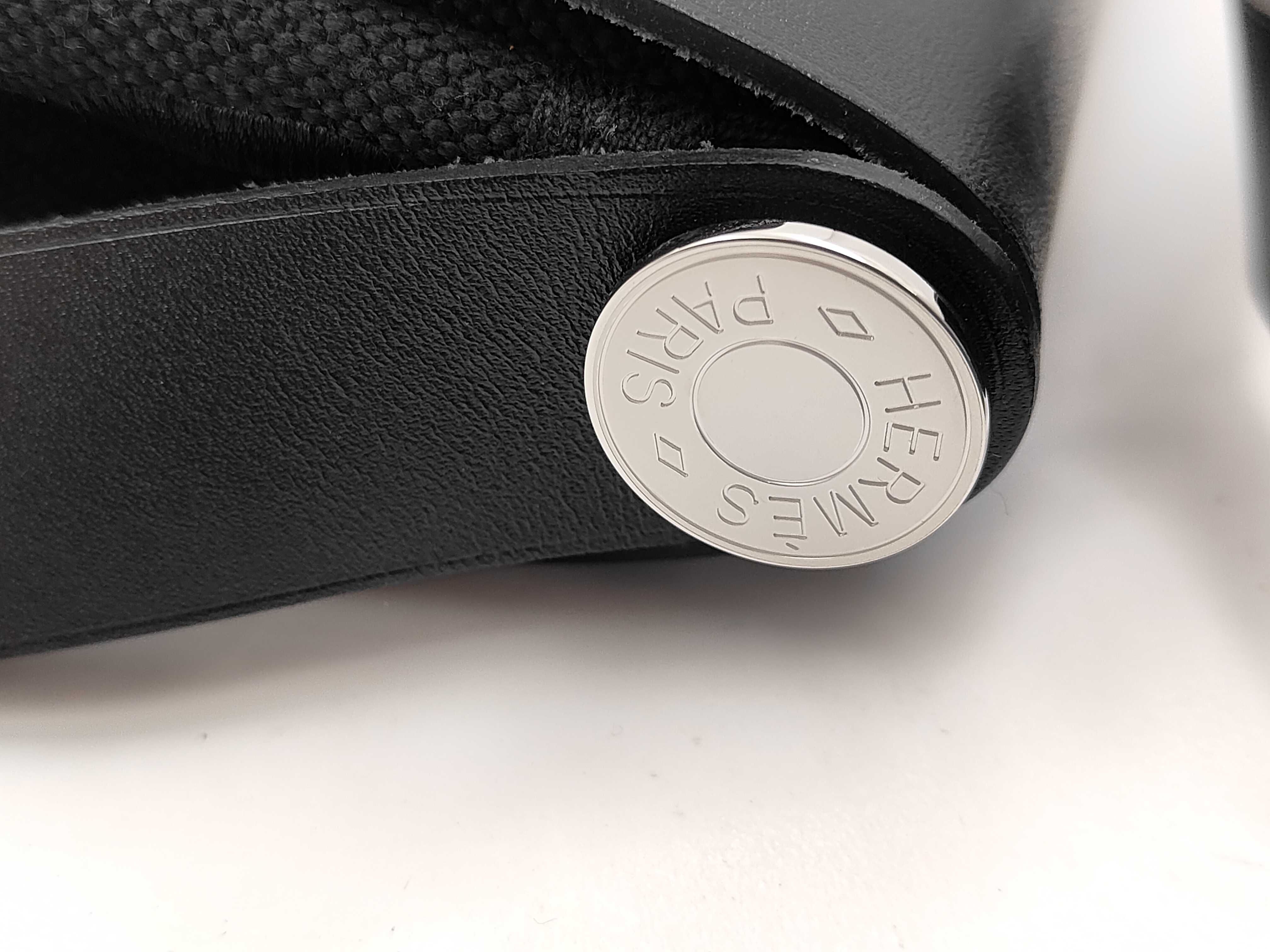 Hermès Herbag Zip Mini Black G Stamp Toile Military — view 5